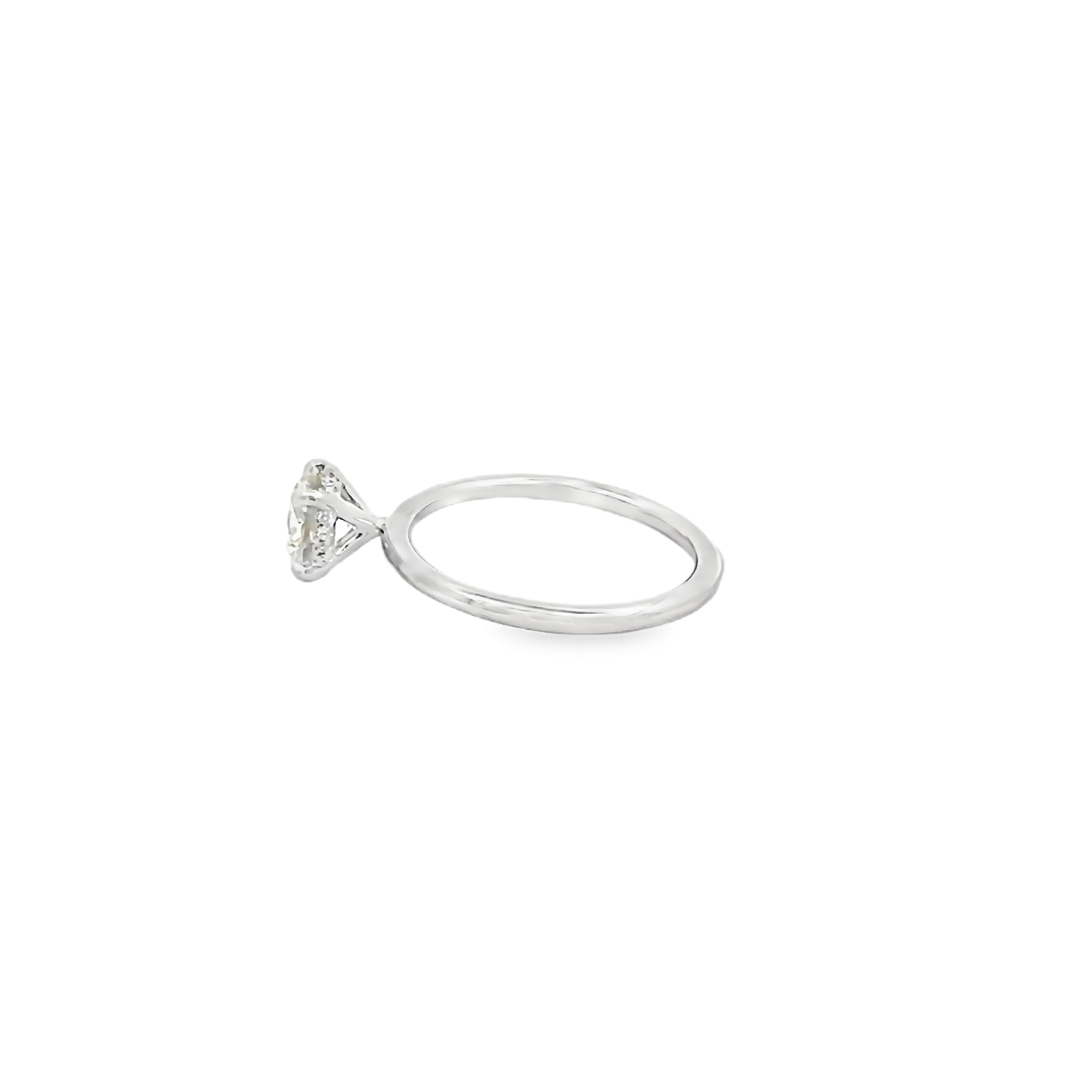 14k White Gold Solitaire Diamond Engagement Ring