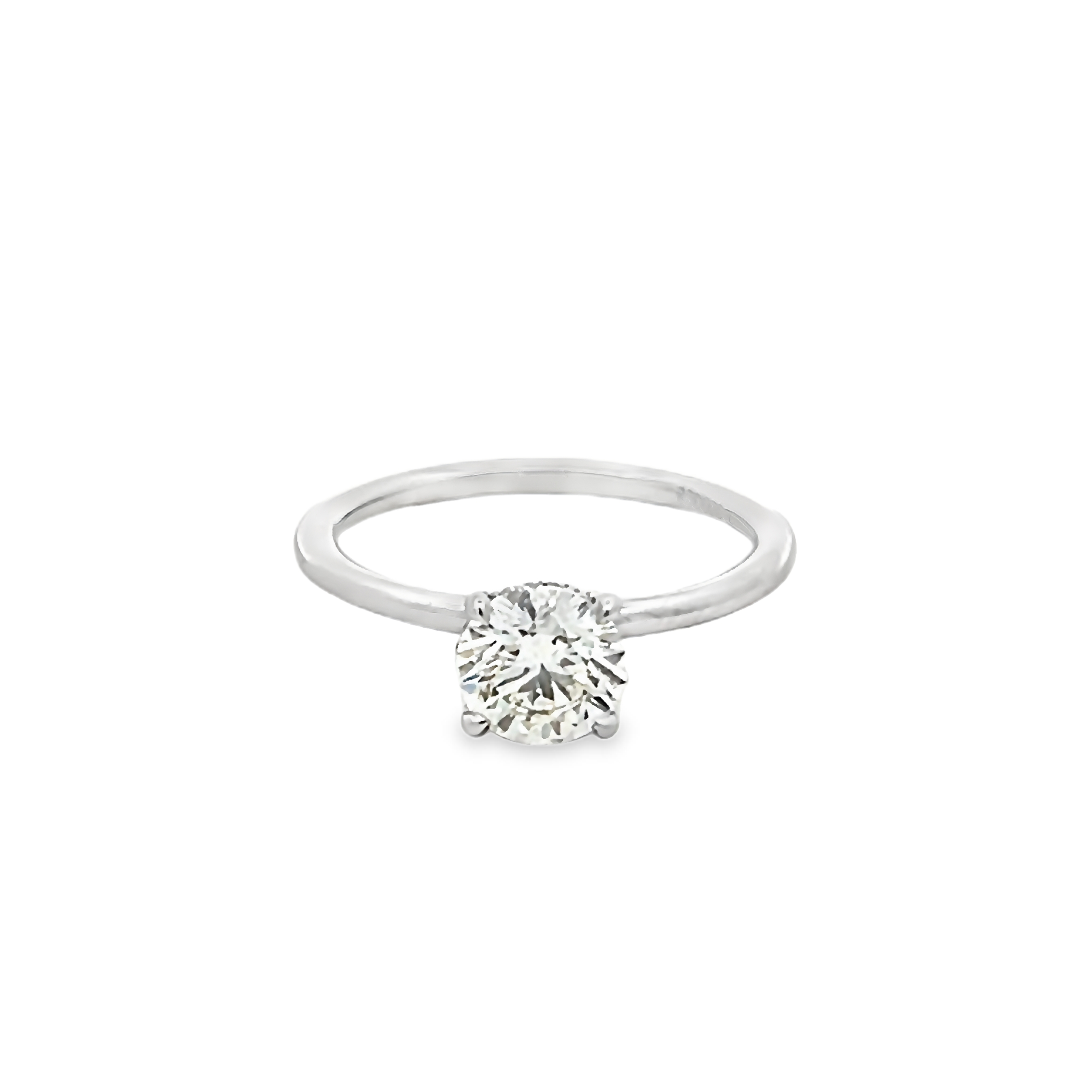 14k White Gold Solitaire Diamond Engagement Ring