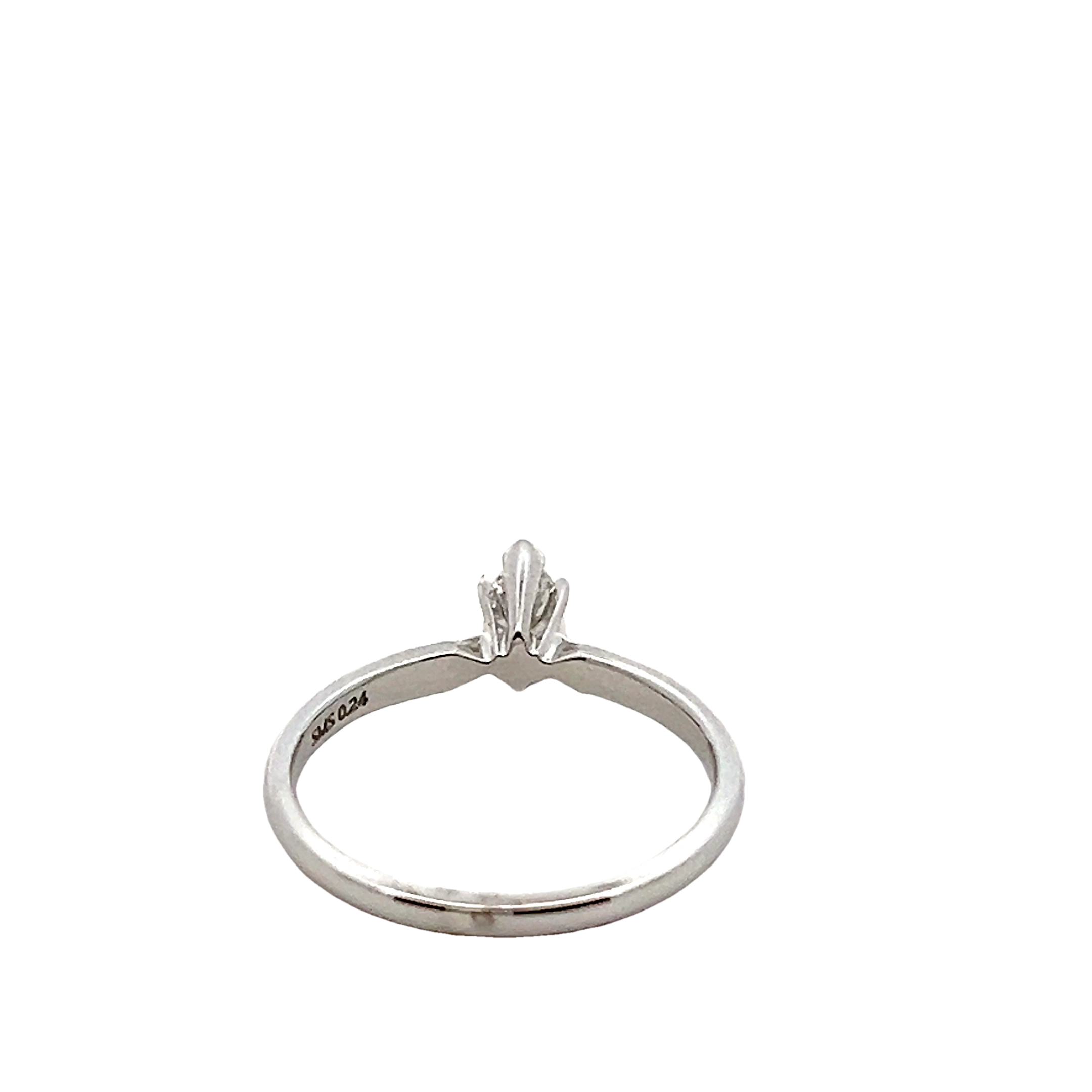 14k White Gold Solitaire Diamond Engagement Ring