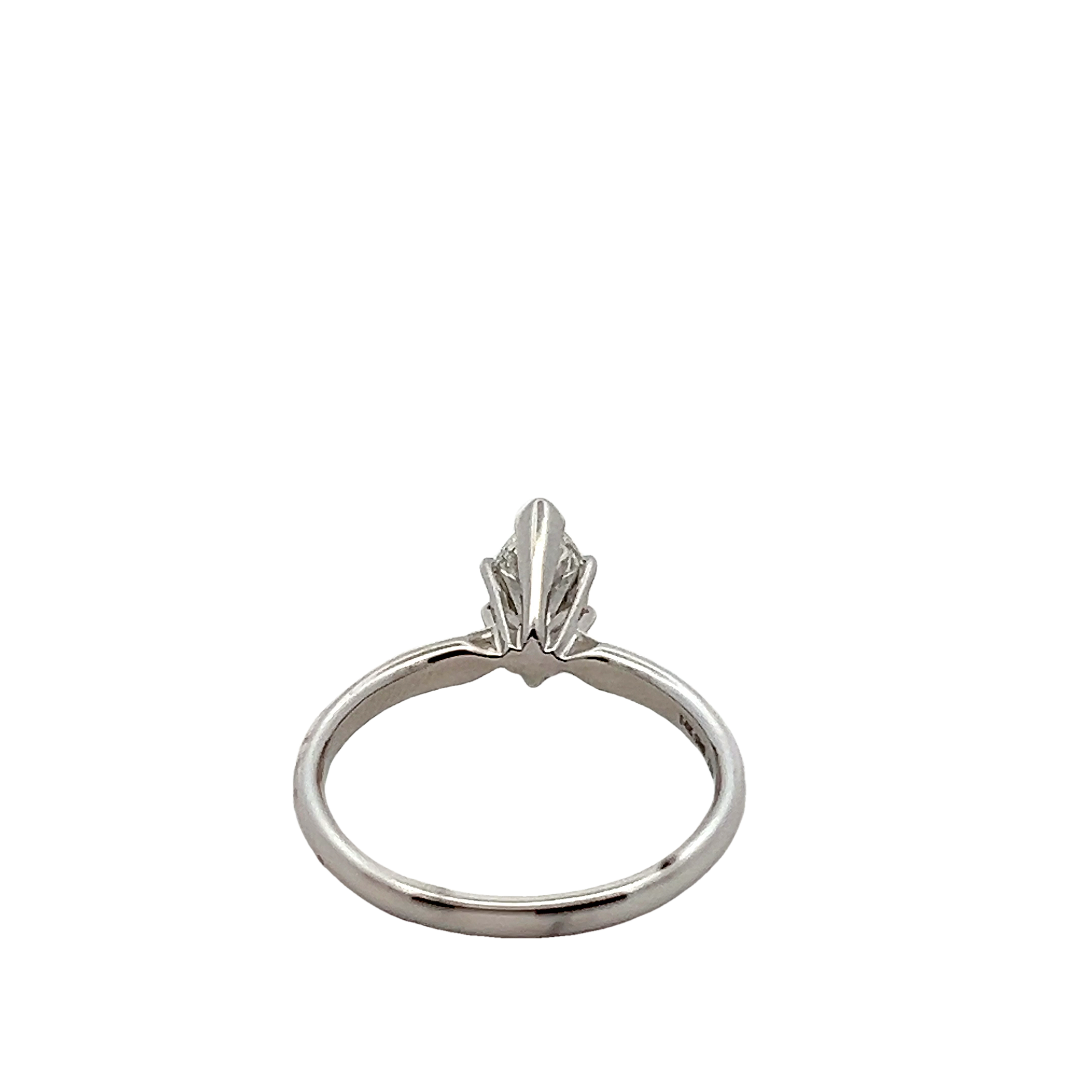 14k White Gold Solitaire Diamond Engagement Ring