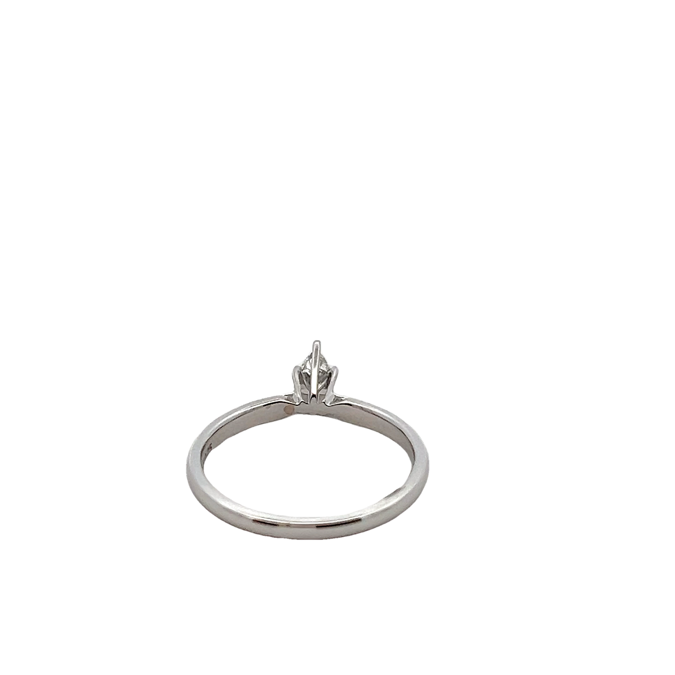 14k White Gold Solitaire Diamond Engagement Ring