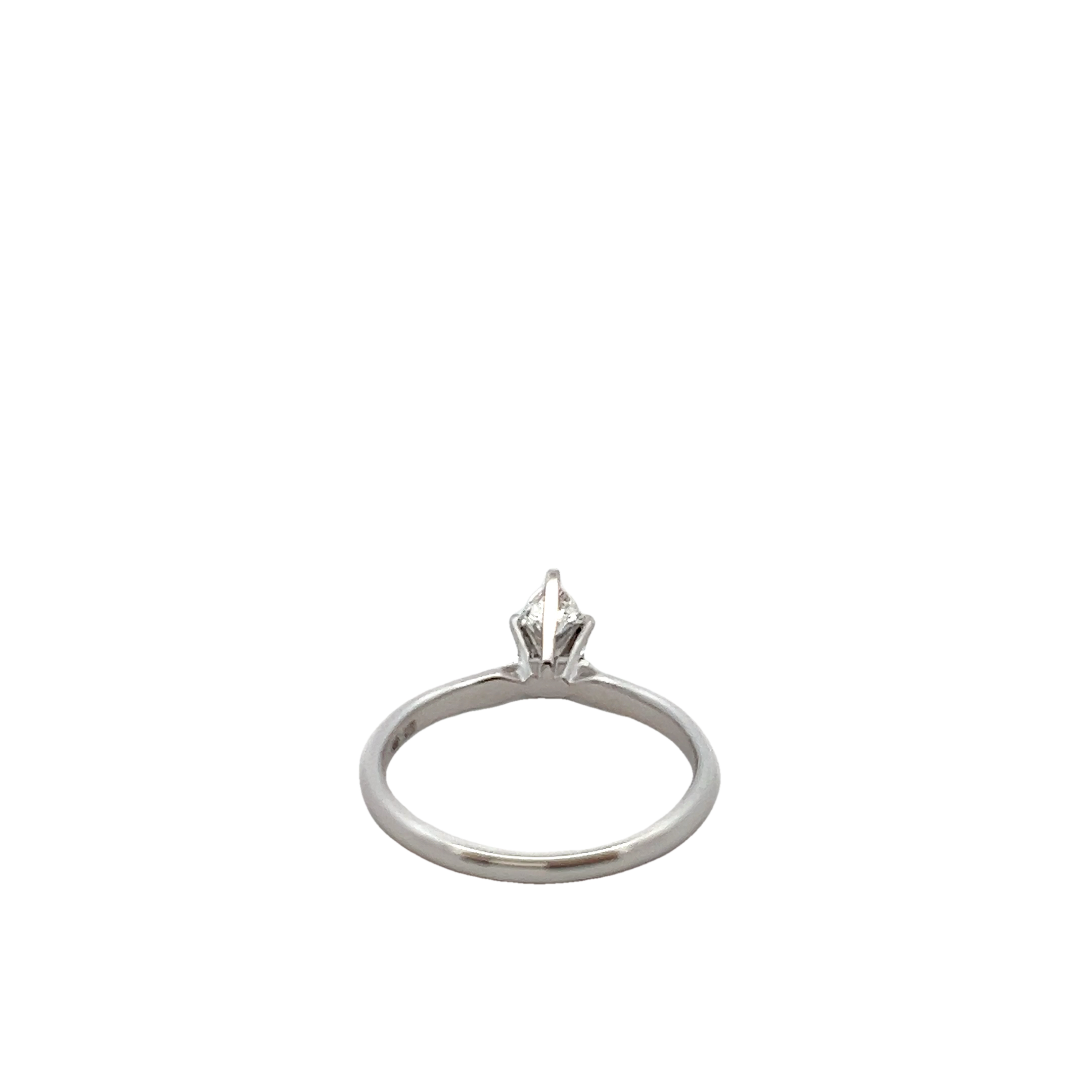 14k White Gold Solitaire Diamond Engagement Ring