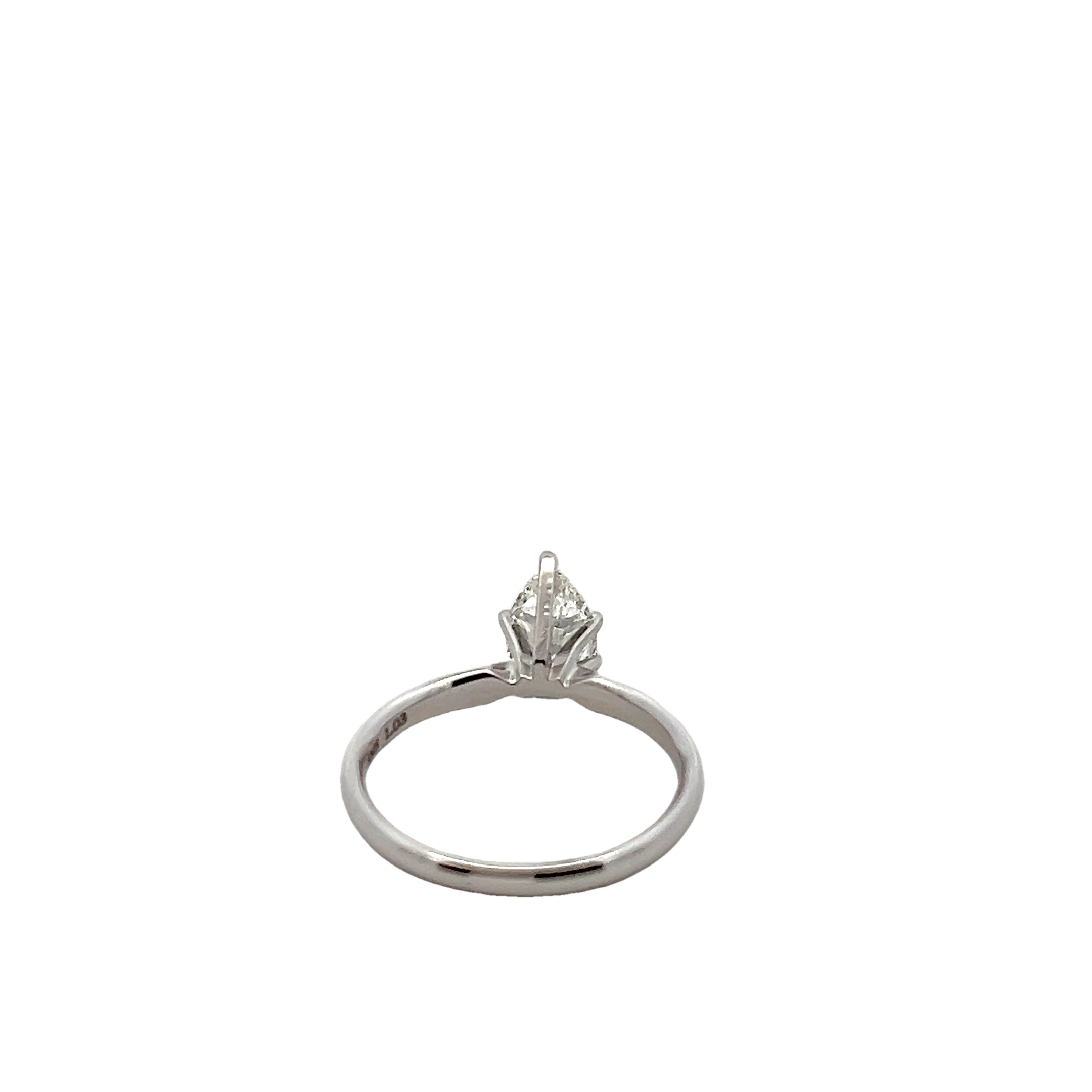 14k White Gold Solitaire Diamond Engagement Ring