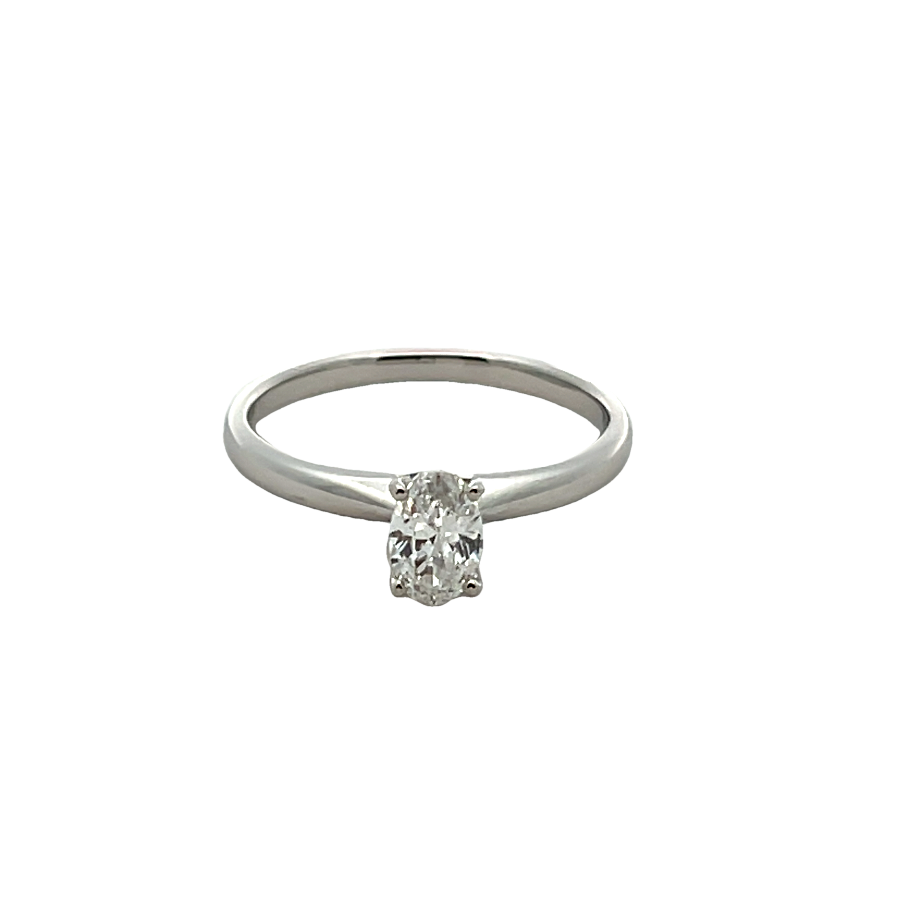 14k White Gold Solitaire Diamond Engagement Ring