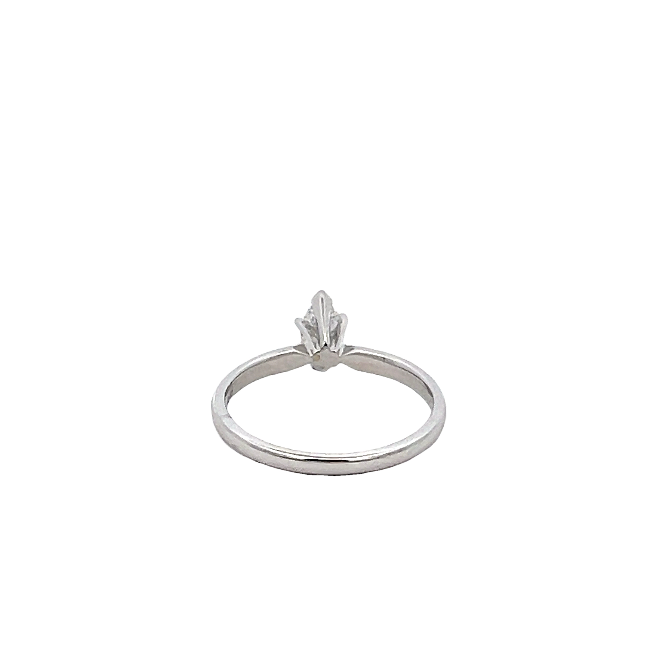 14k White Gold Solitaire Diamond Engagement Ring