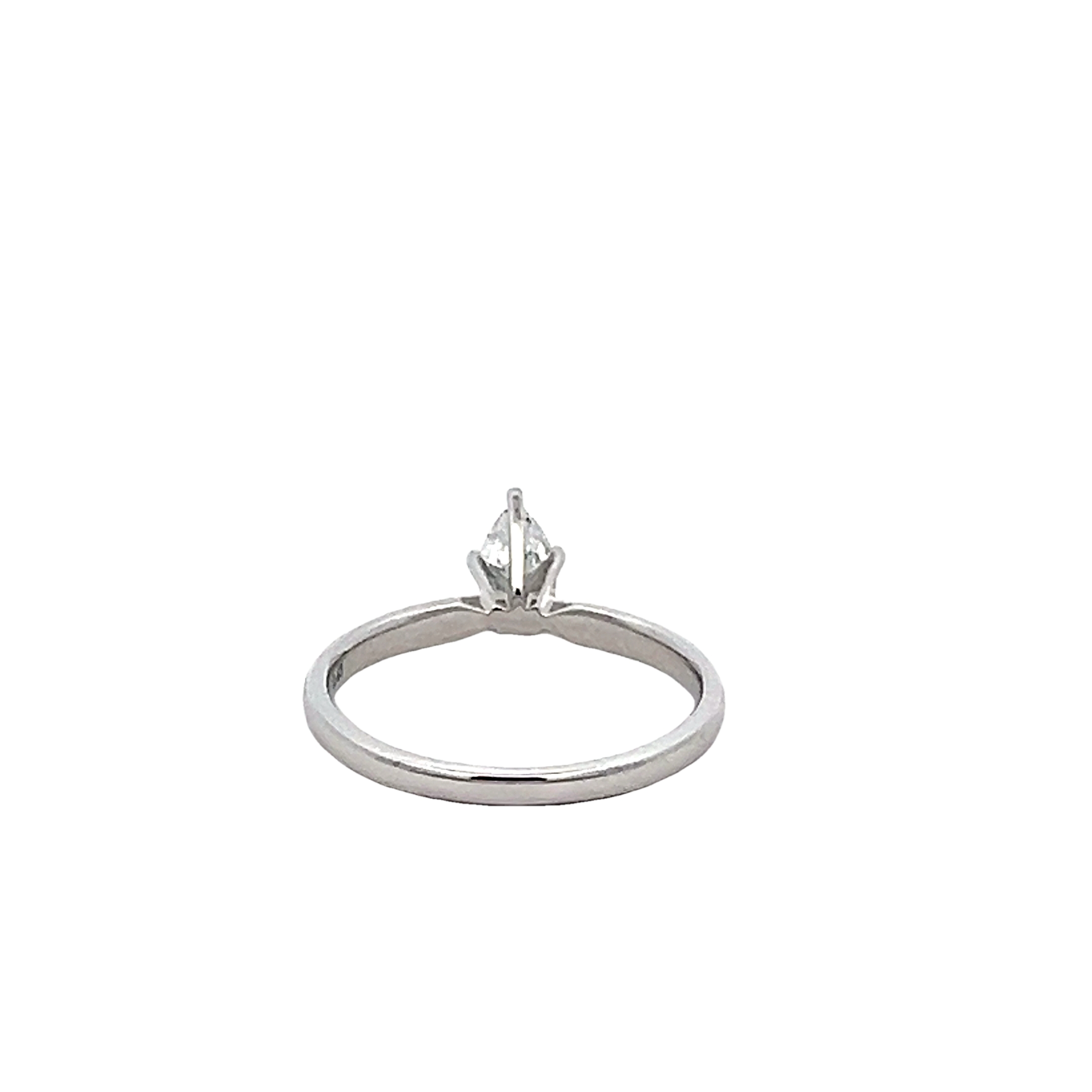 14k White Gold Solitaire Diamond Engagement Ring