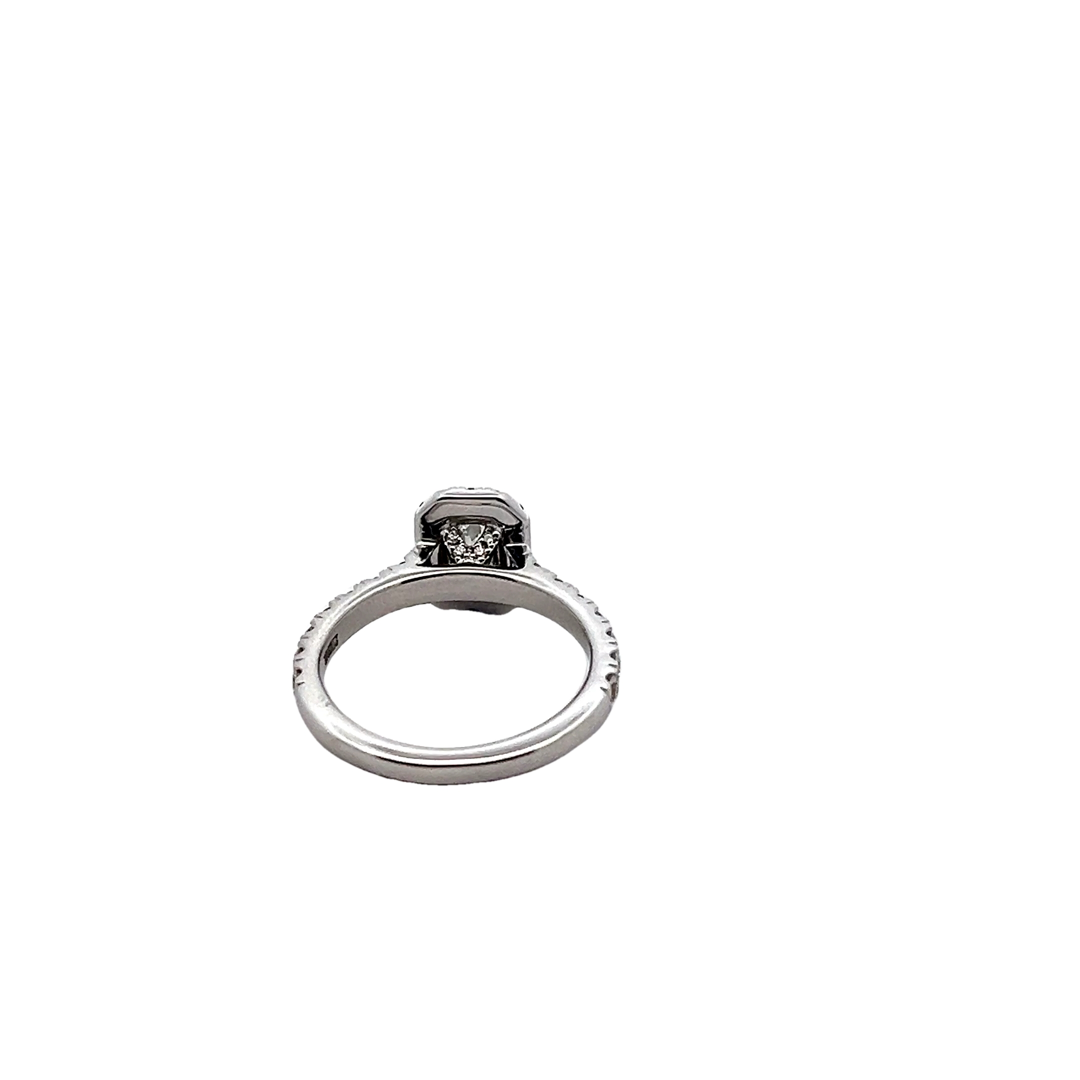 14k White Gold Emerald-cut Diamond Engagement Ring