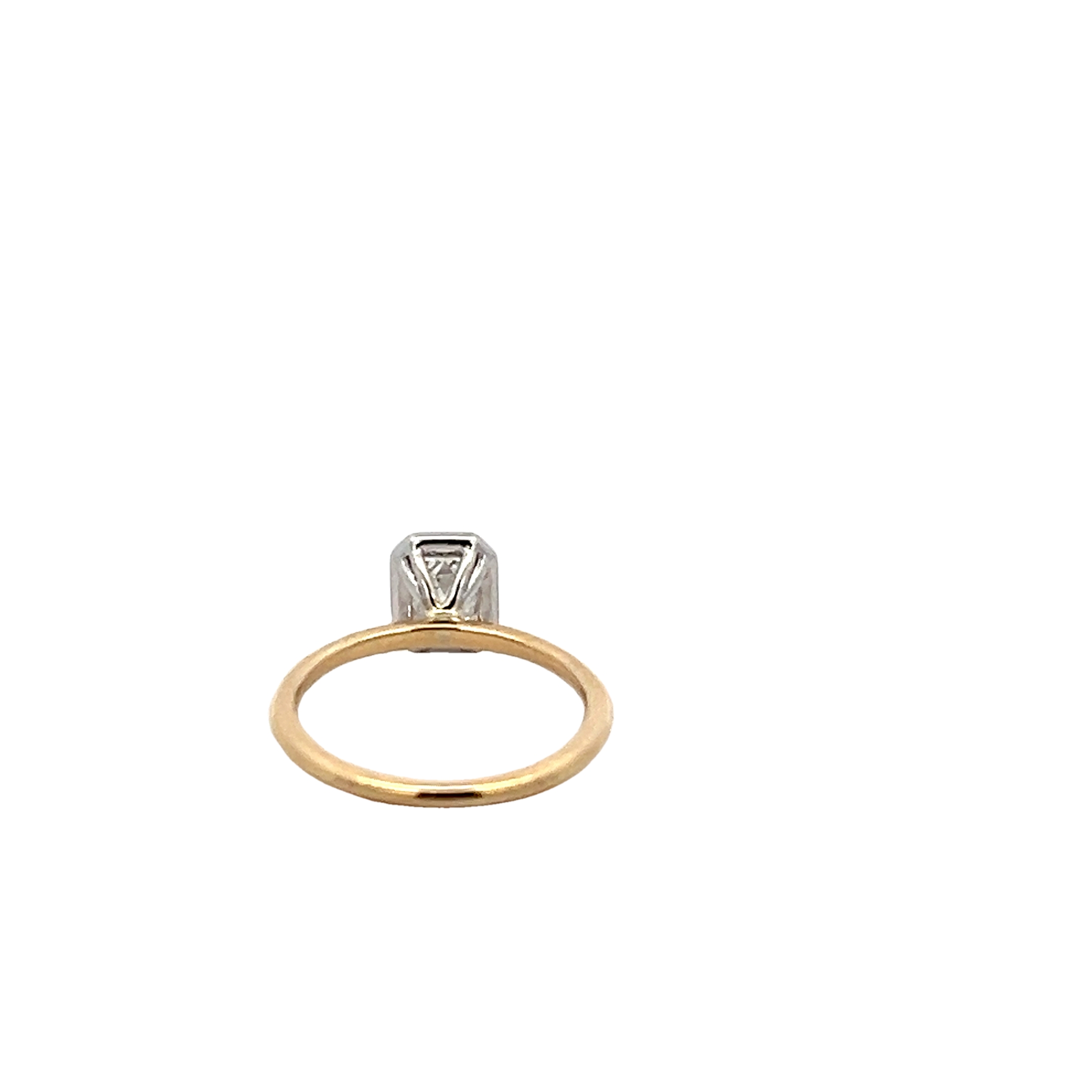 14k Yellow Gold Emerald-cut Diamond Engagement Ring