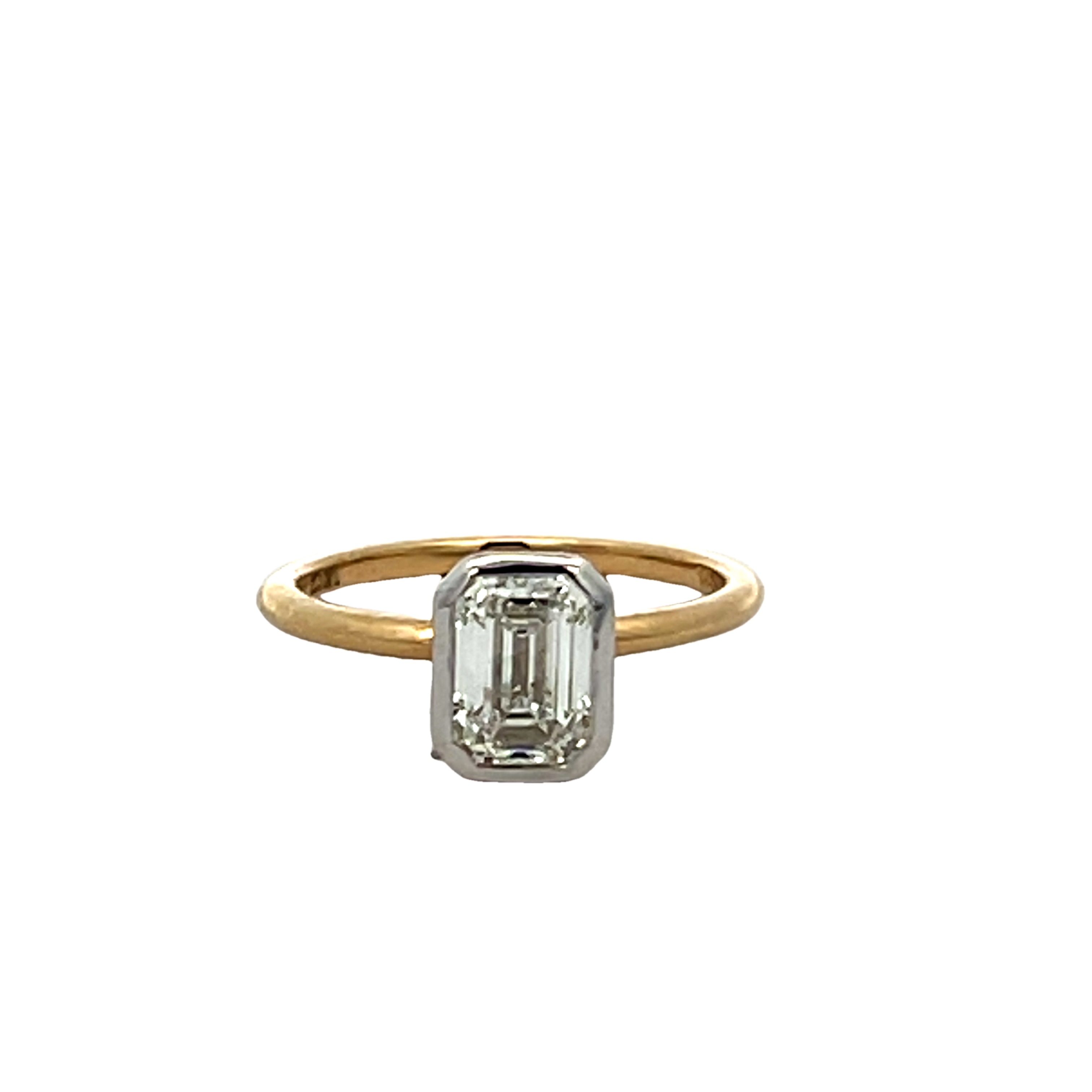 14k Yellow Gold Emerald-cut Diamond Engagement Ring