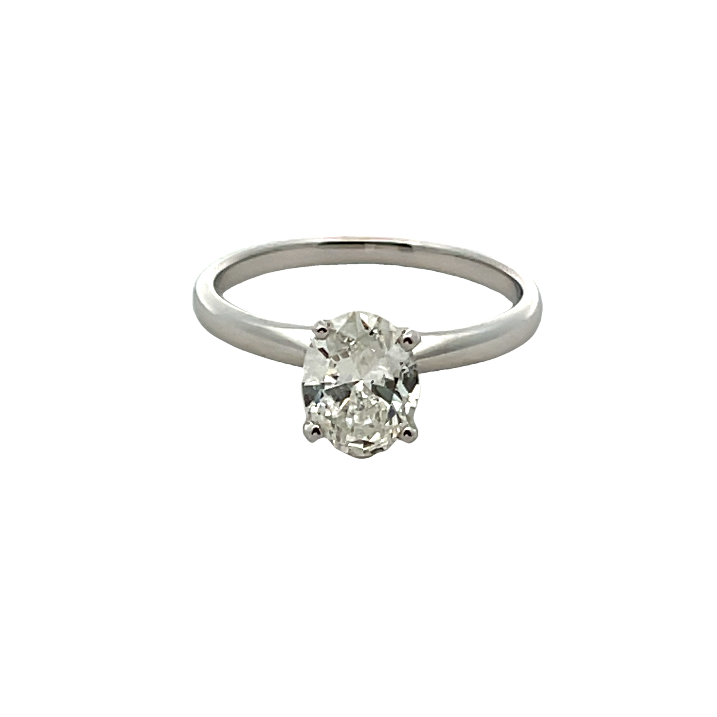 14k White Gold Solitaire Diamond Engagement Ring