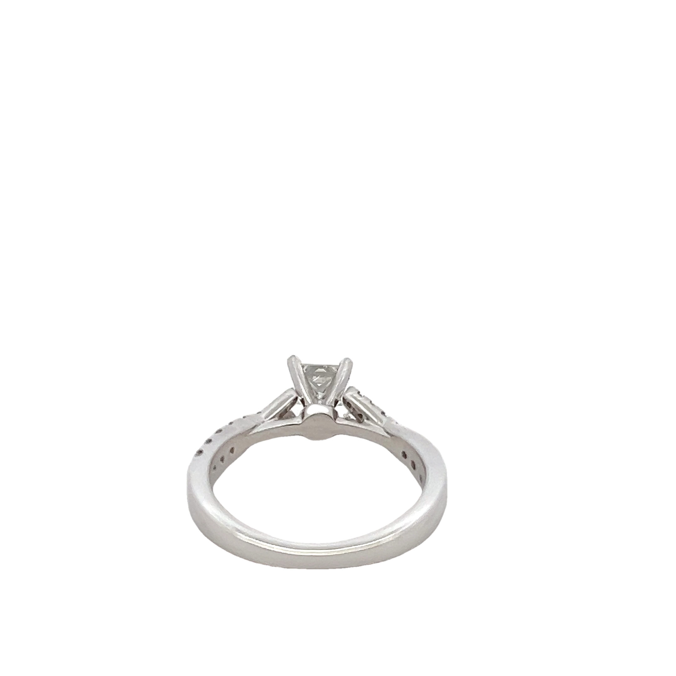 14k White Gold Princess Cut Diamond Engagement Ring