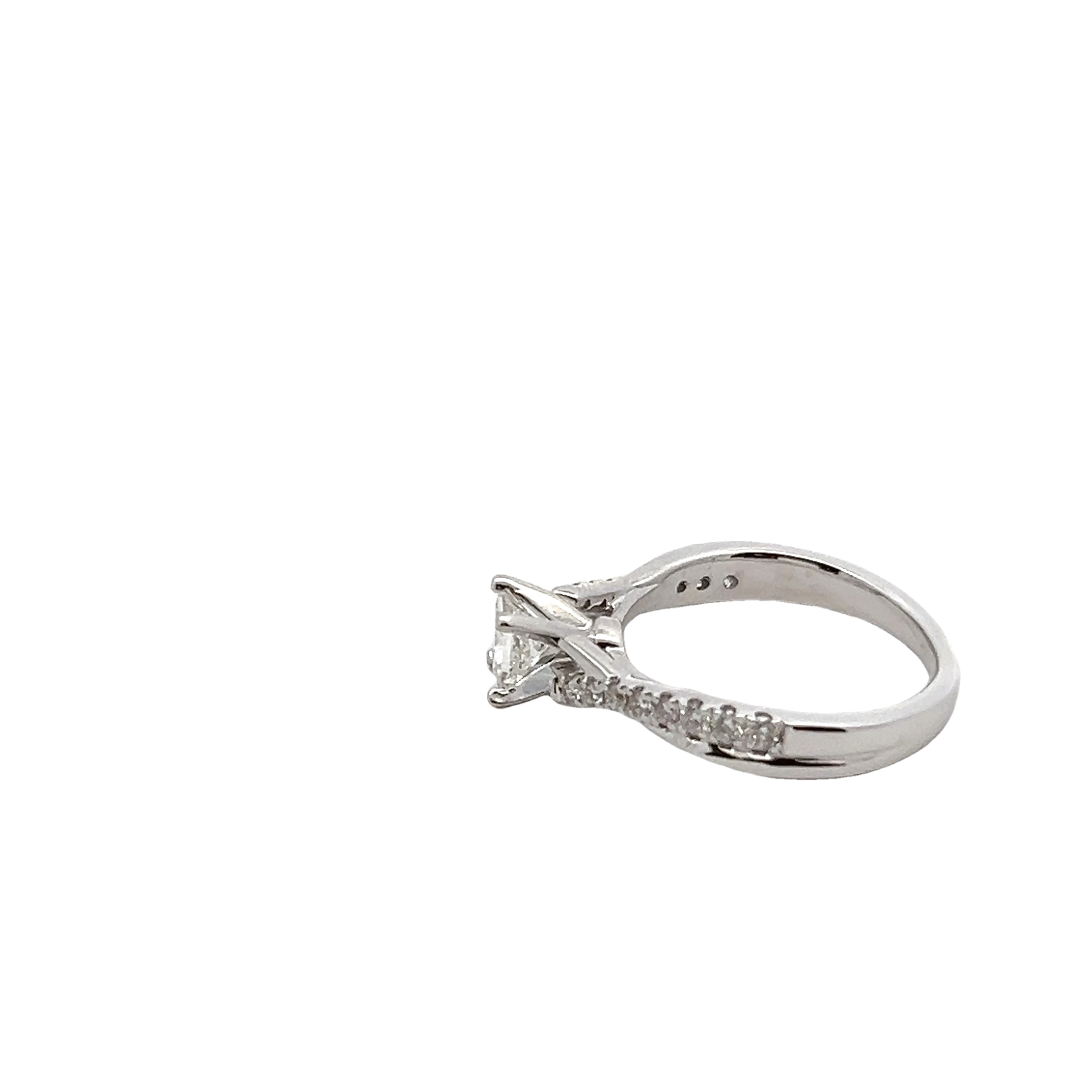 14k White Gold Princess Cut Diamond Engagement Ring