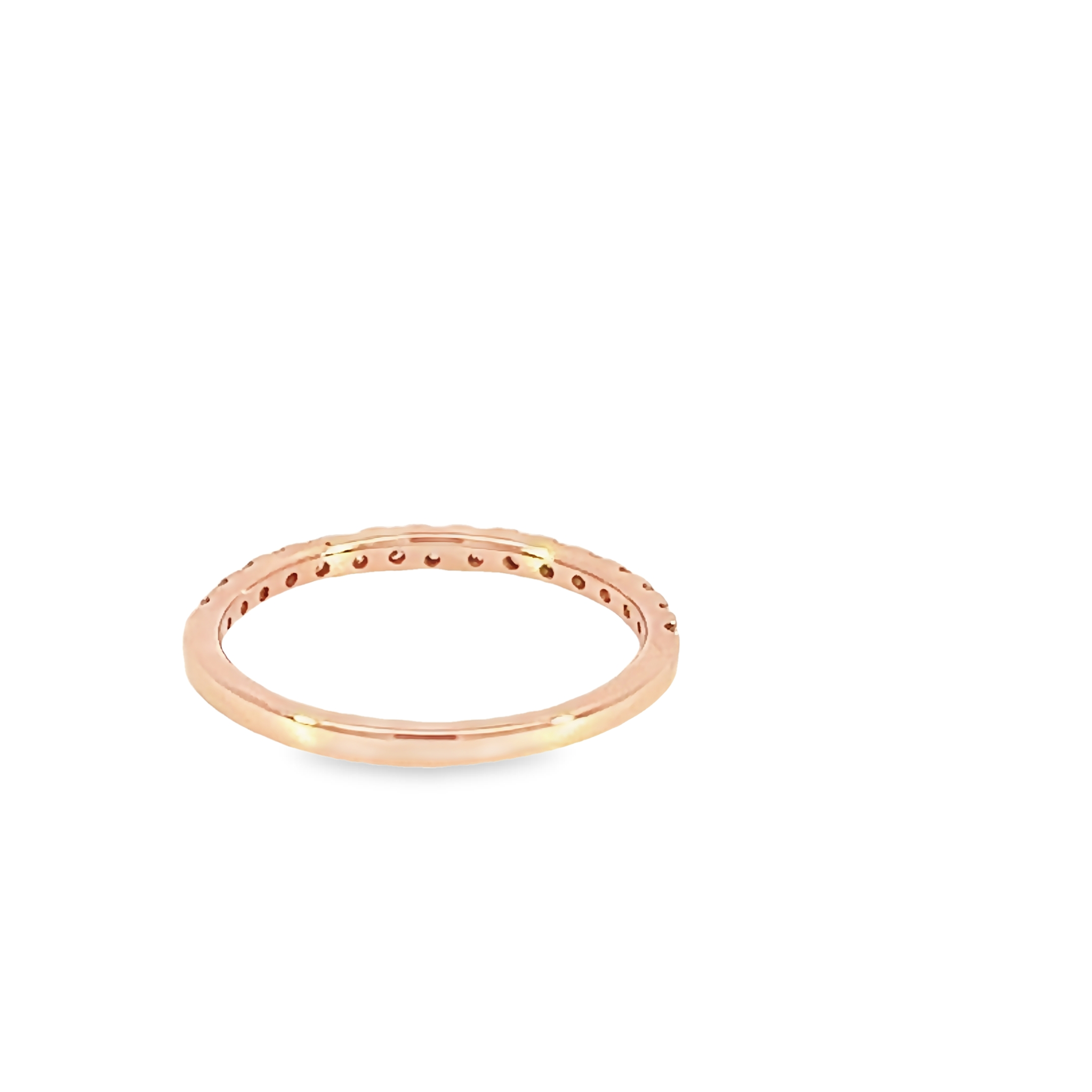 14k Rose Gold Individual Prong Diamond Wedding Band