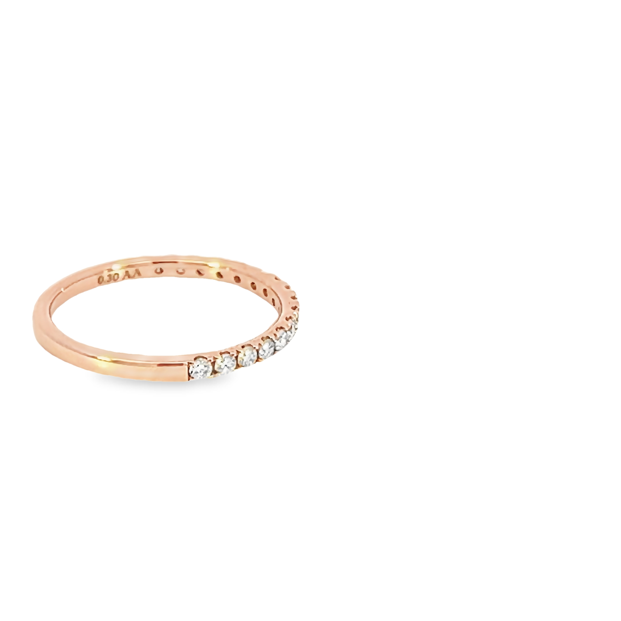 14k Rose Gold Individual Prong Diamond Wedding Band