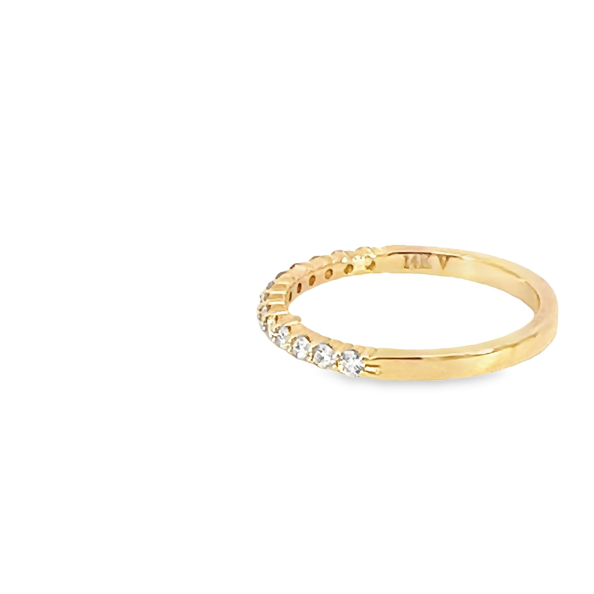 14k Yellow Gold Shared Prong Diamond Wedding Band