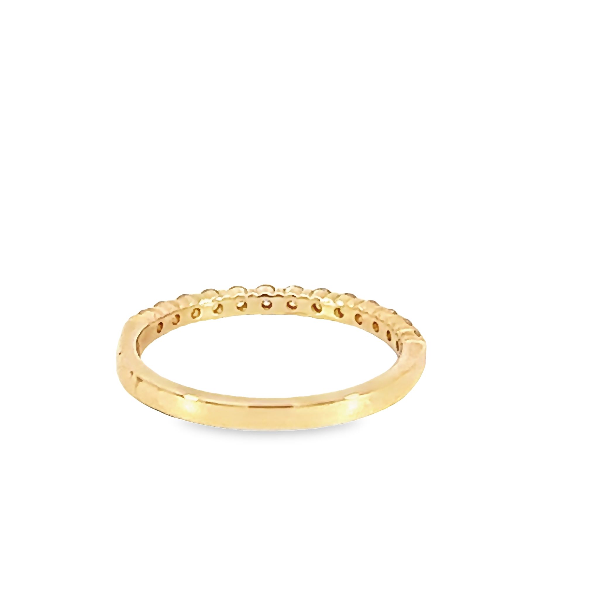 14k Yellow Gold Shared Prong Diamond Wedding Band