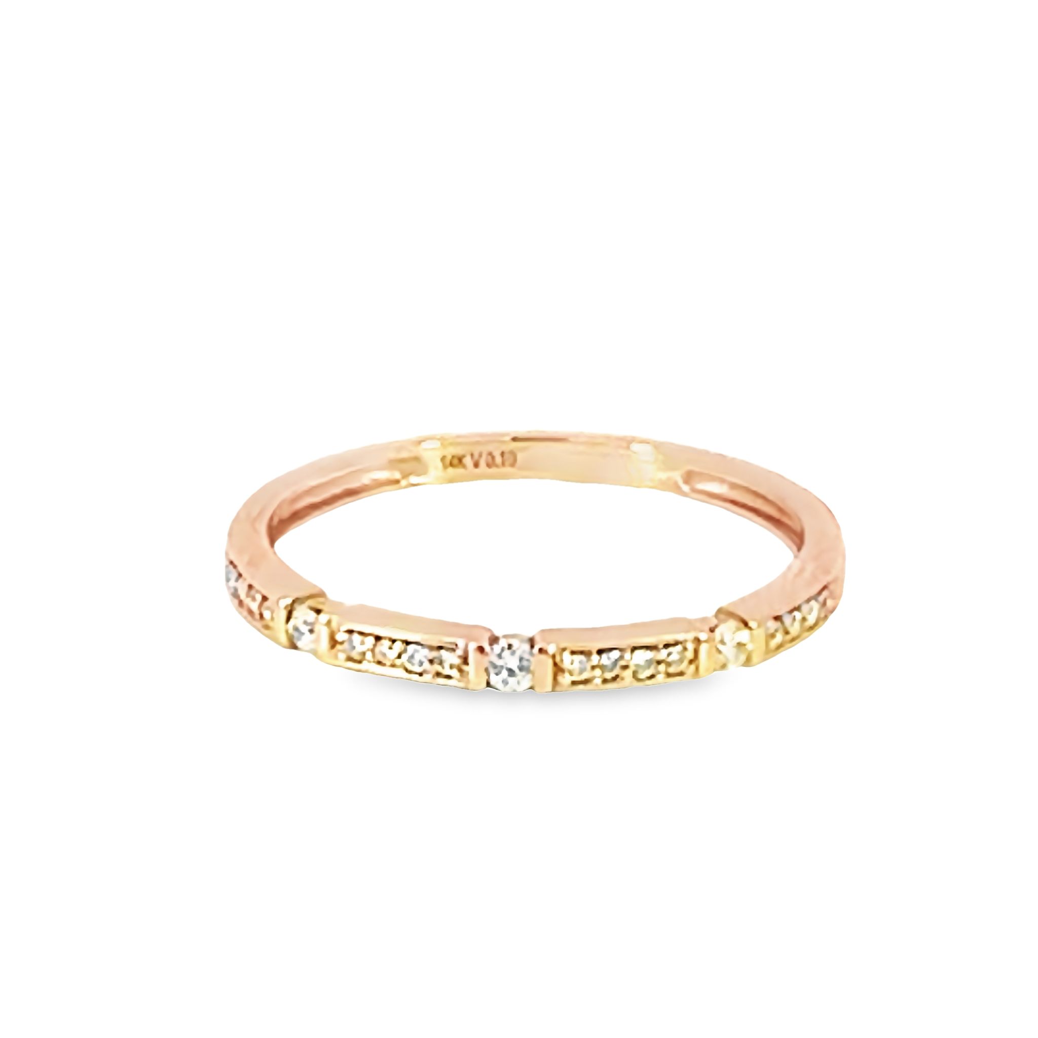 14k Rose Gold Diamond Wedding Band