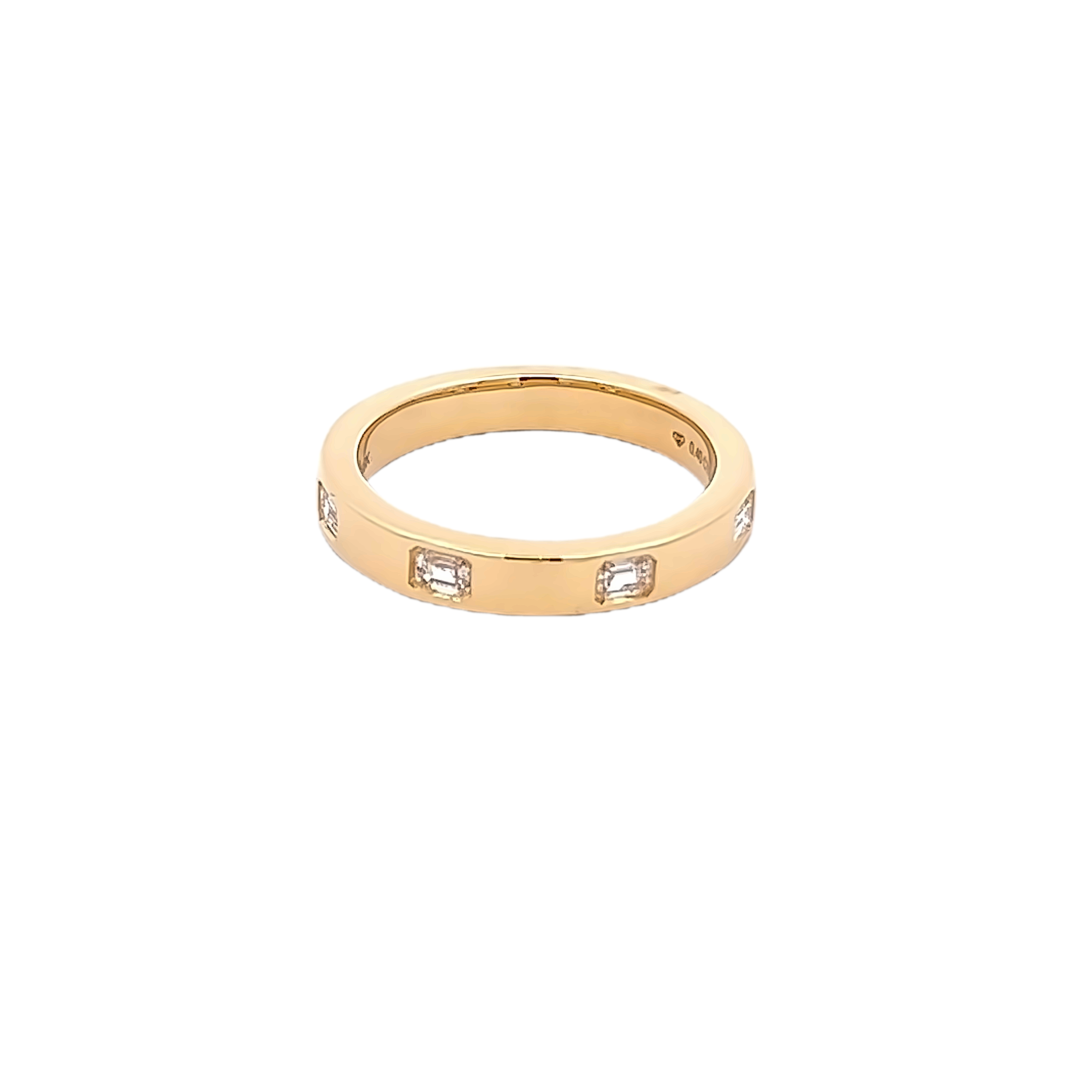 18k Yellow Gold Flush Set Diamond Wedding Band 001 110 04798