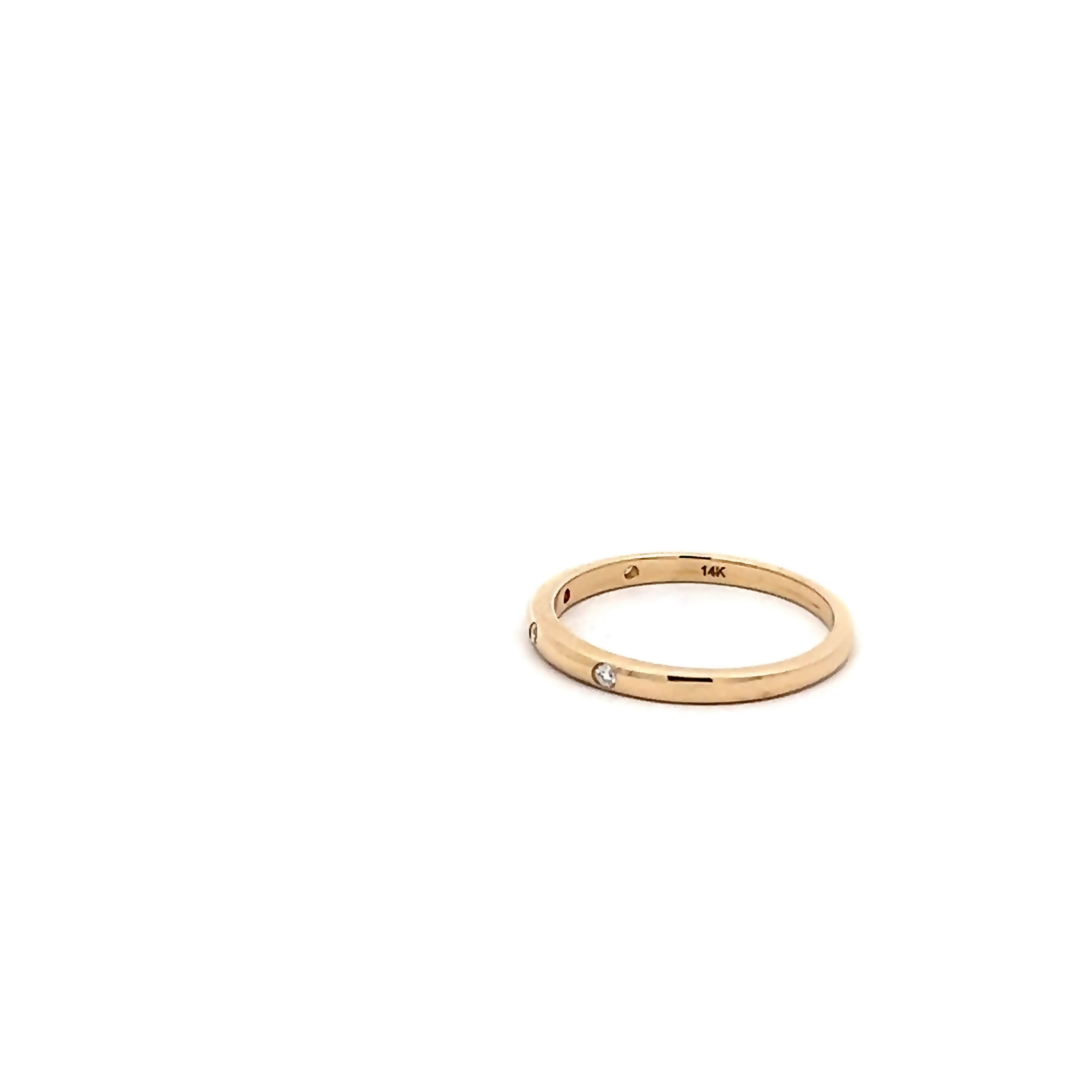 14k Yellow Gold Bezel Set Diamond Band