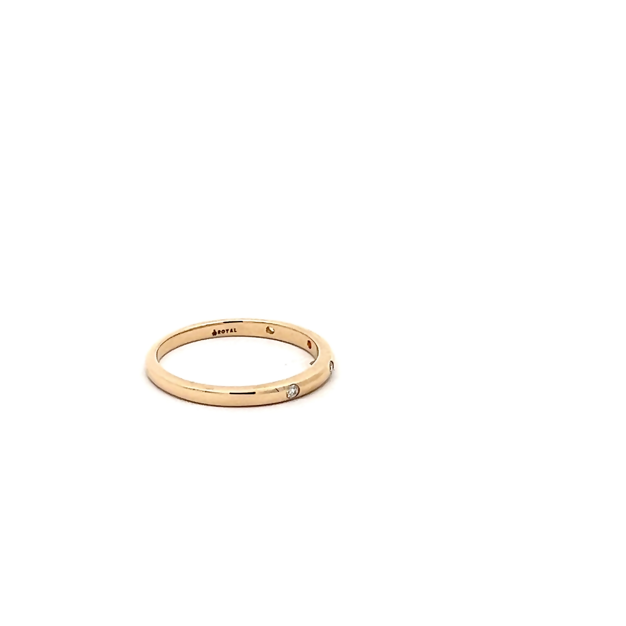 14k Yellow Gold Bezel Set Diamond Band