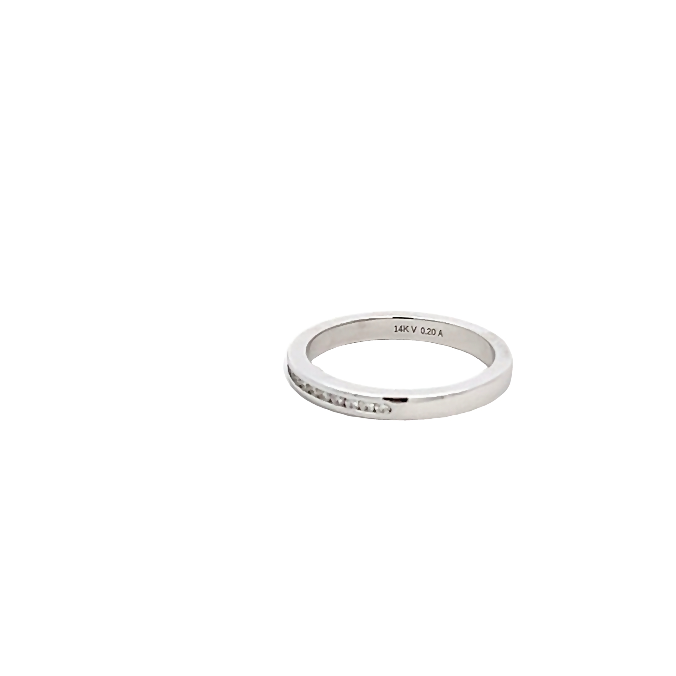 14k White Gold Channel Set Diamond Wedding Band