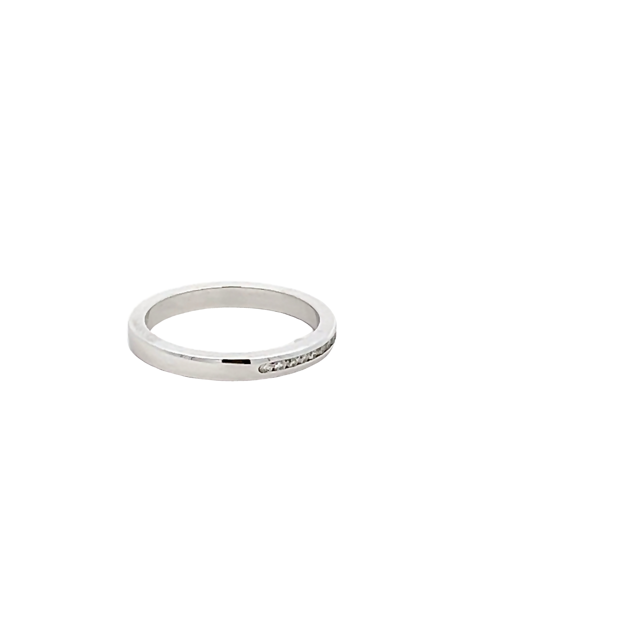 14k White Gold Channel Set Diamond Wedding Band