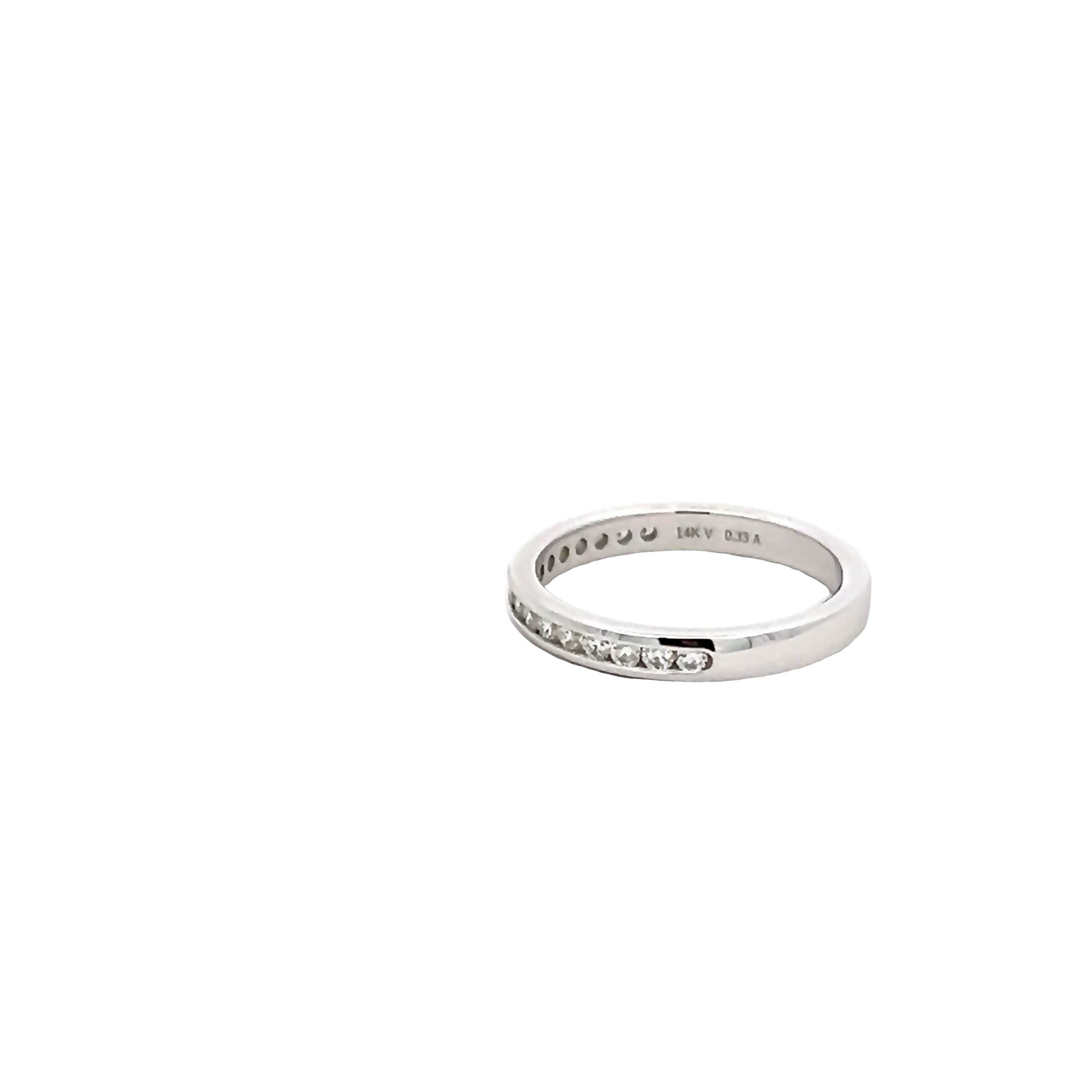 14k White Gold Channel Set Diamond Wedding Band