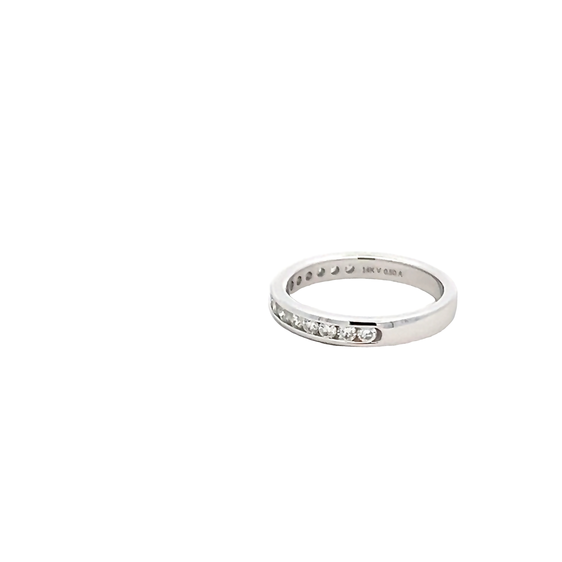 14k White Gold Channel Set Diamond Wedding Band