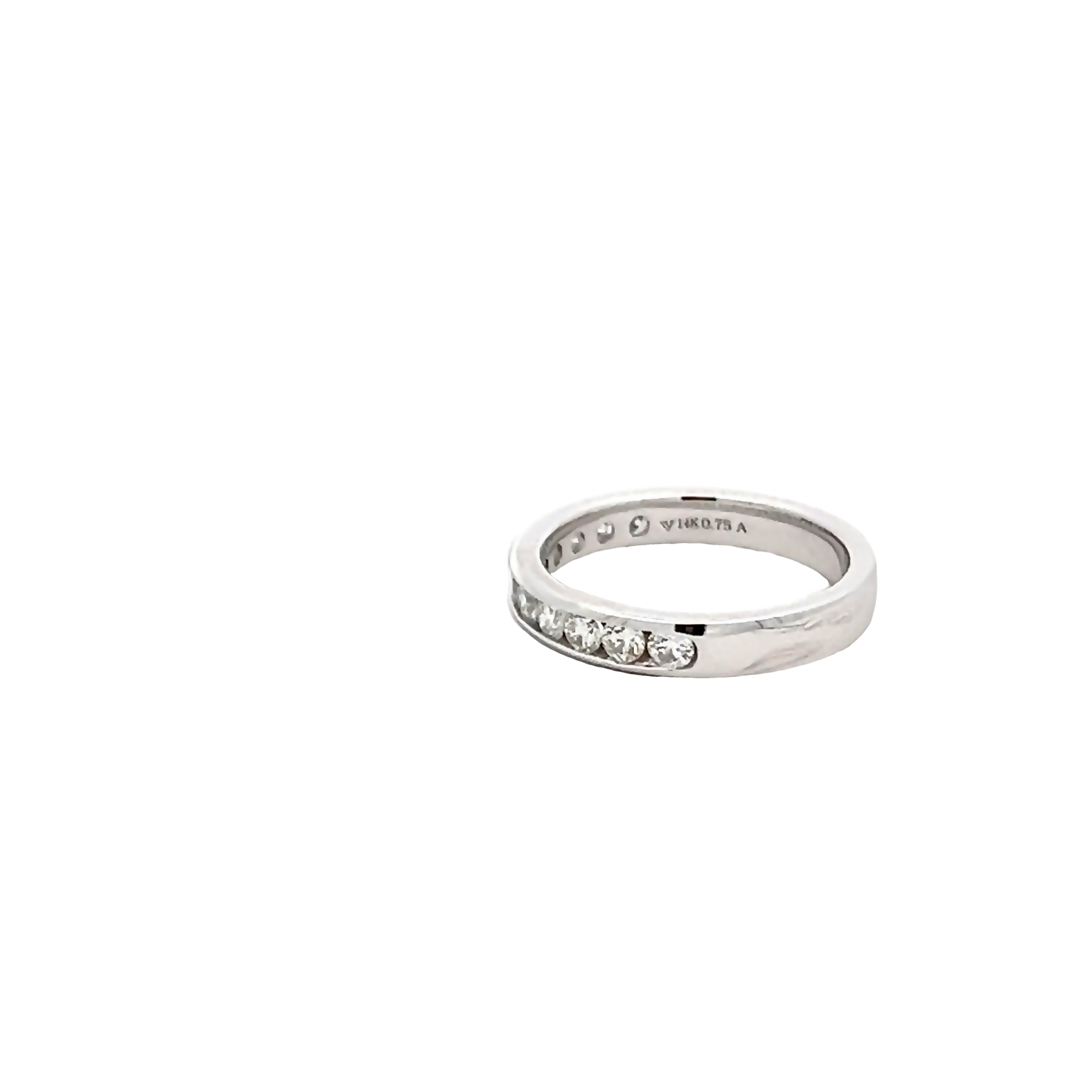 14k White Gold Channel Set Diamond Wedding Band