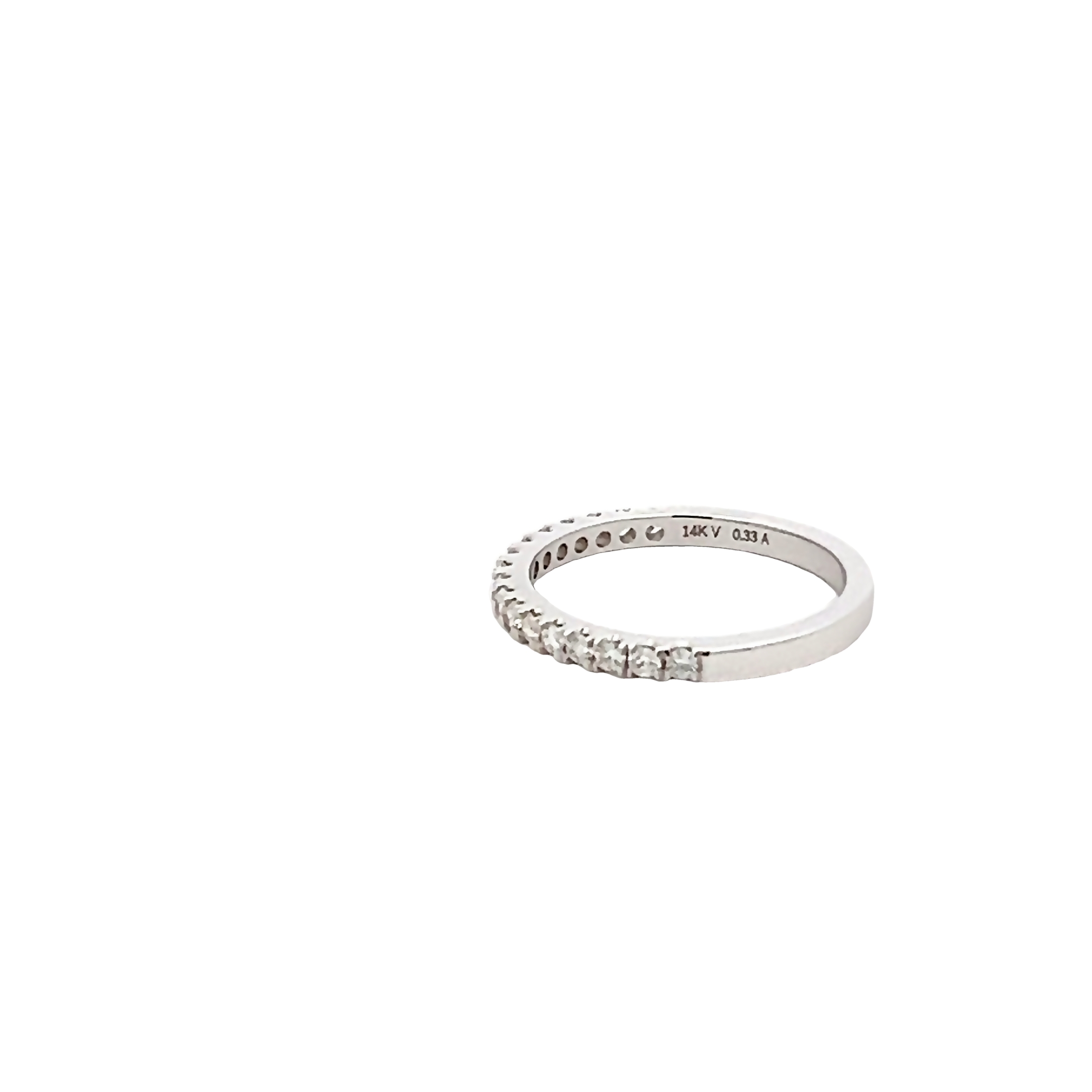 14k White Gold Wedding Band