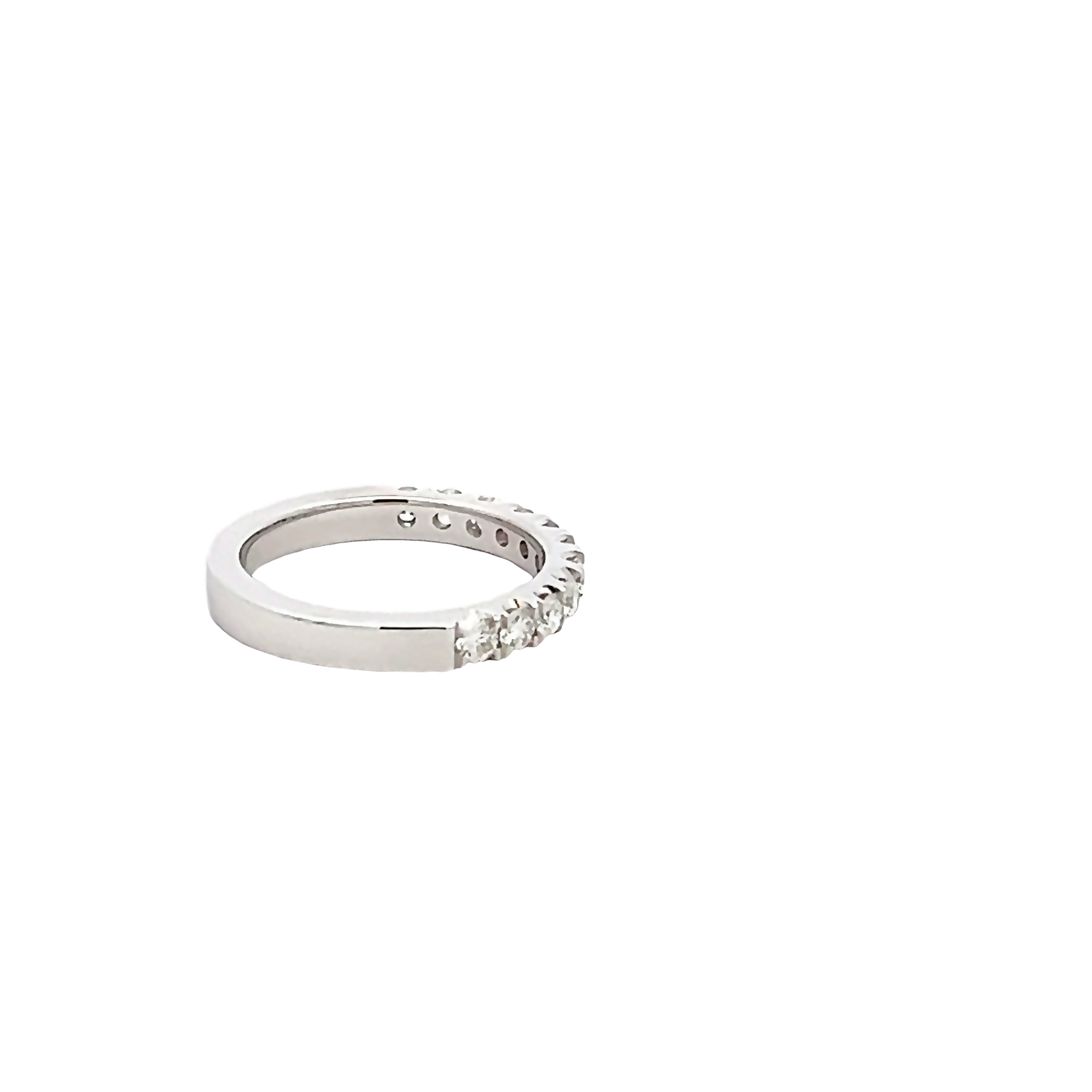 14k White Gold Diamond Wedding Band