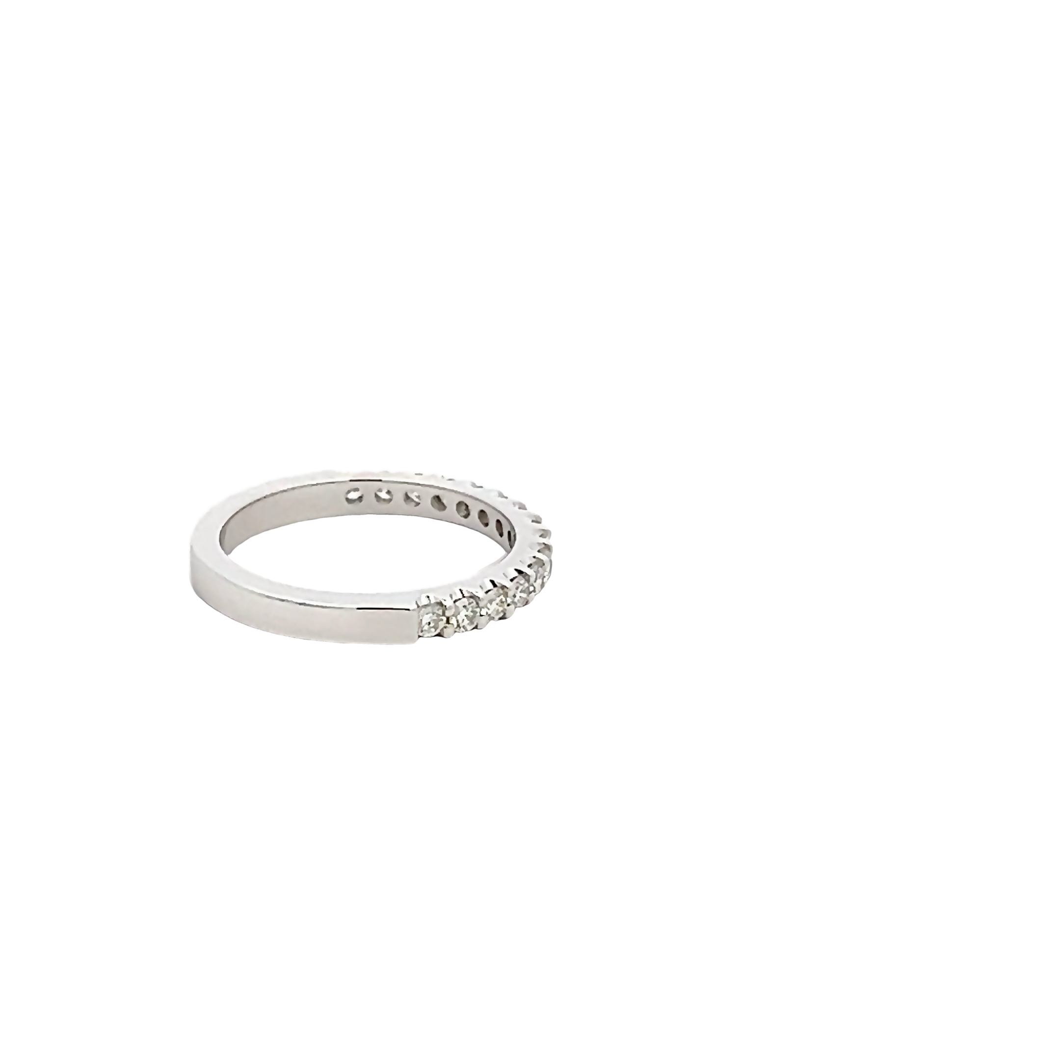 14k White Gold Diamond Wedding Band