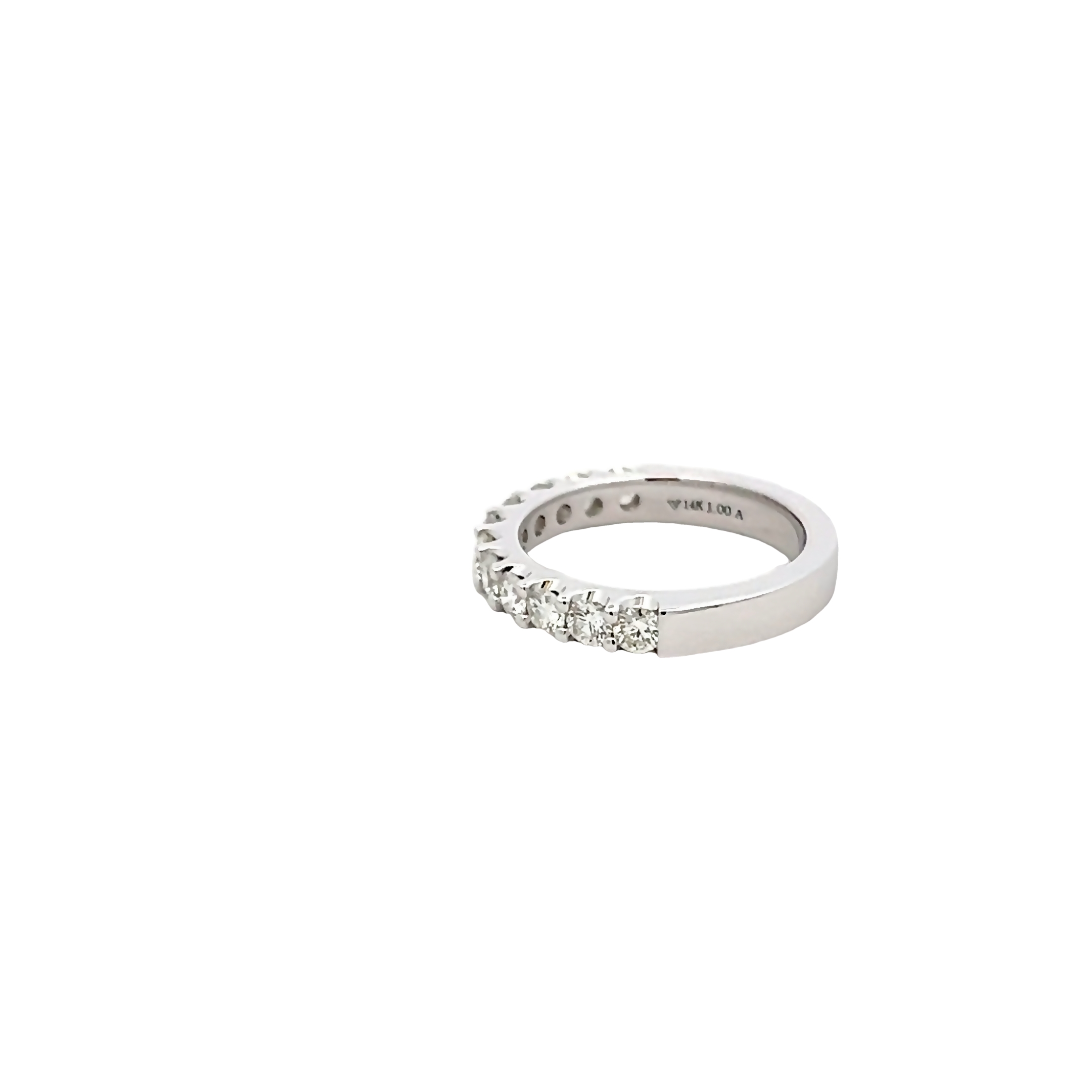 14k White Gold Diamond Wedding Band