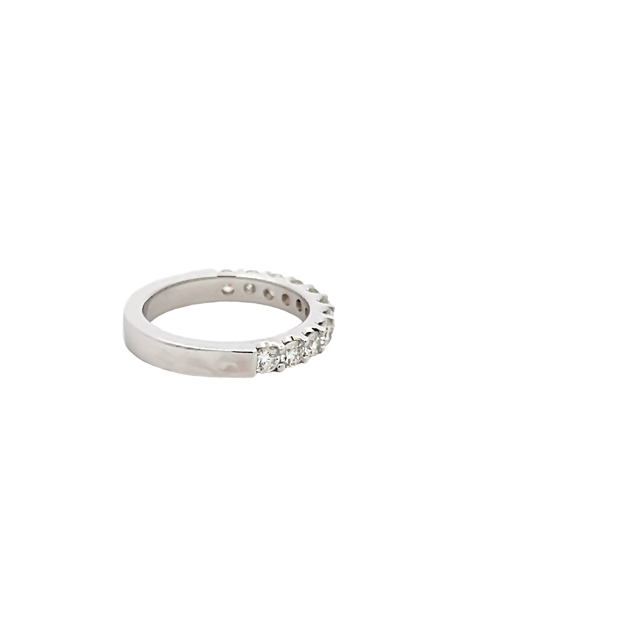 14k White Gold Diamond Wedding Band