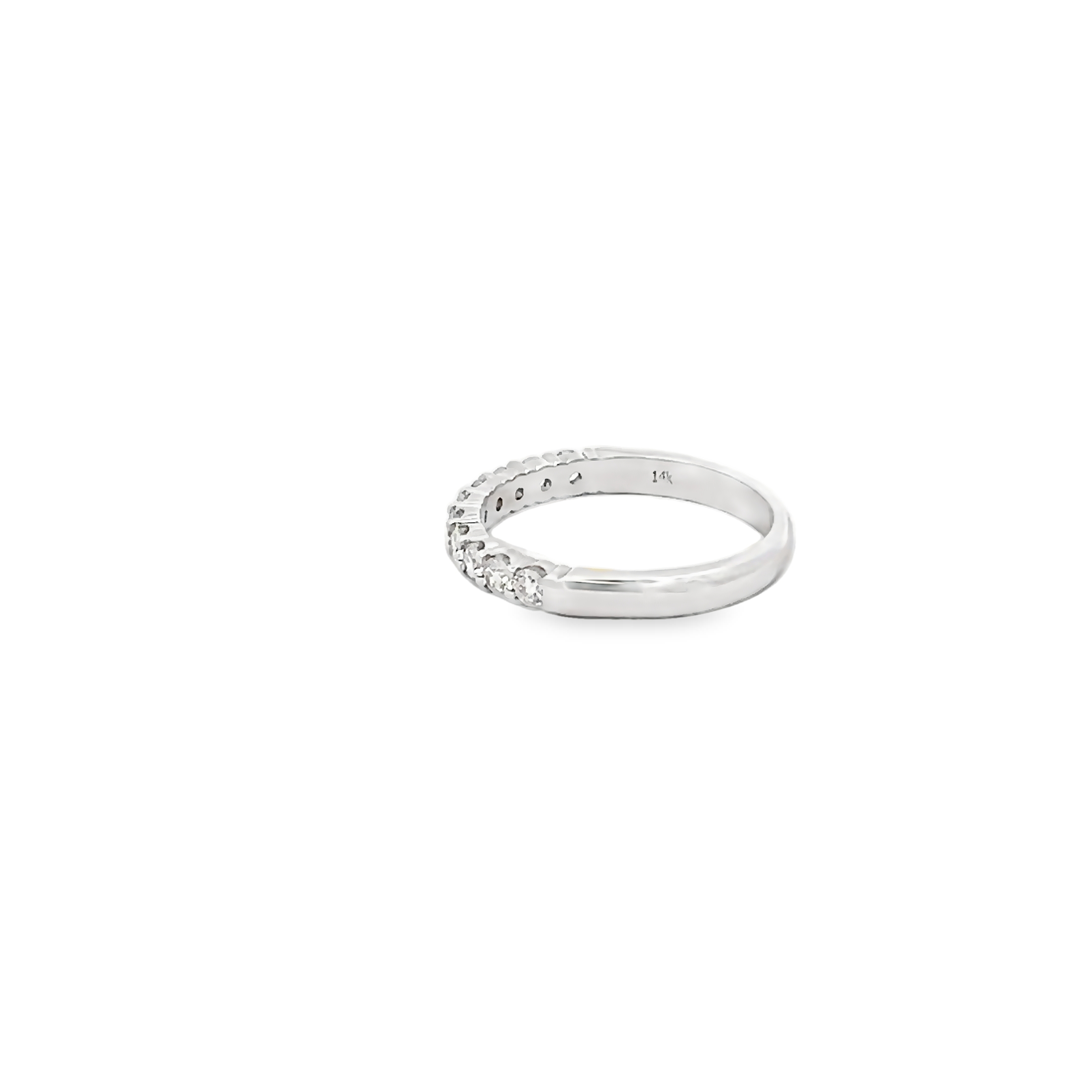 14k White Gold Diamond Wedding Band