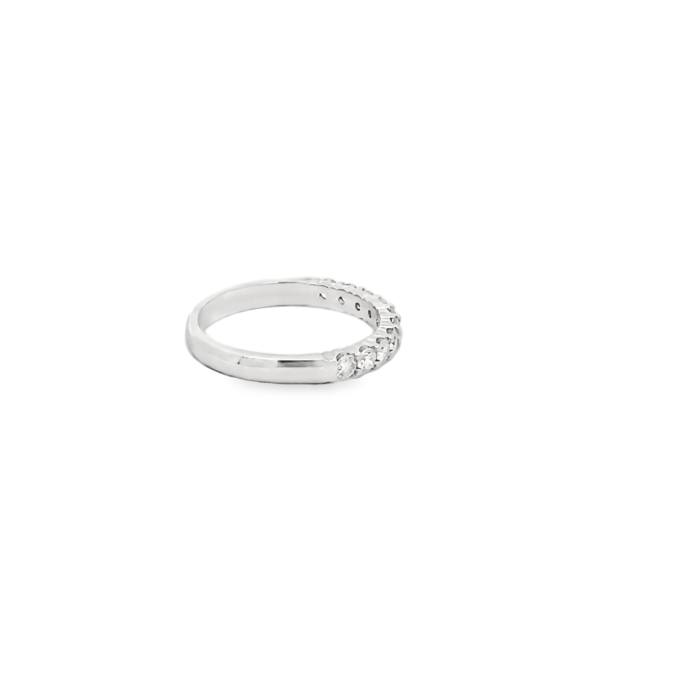 14k White Gold Diamond Wedding Band