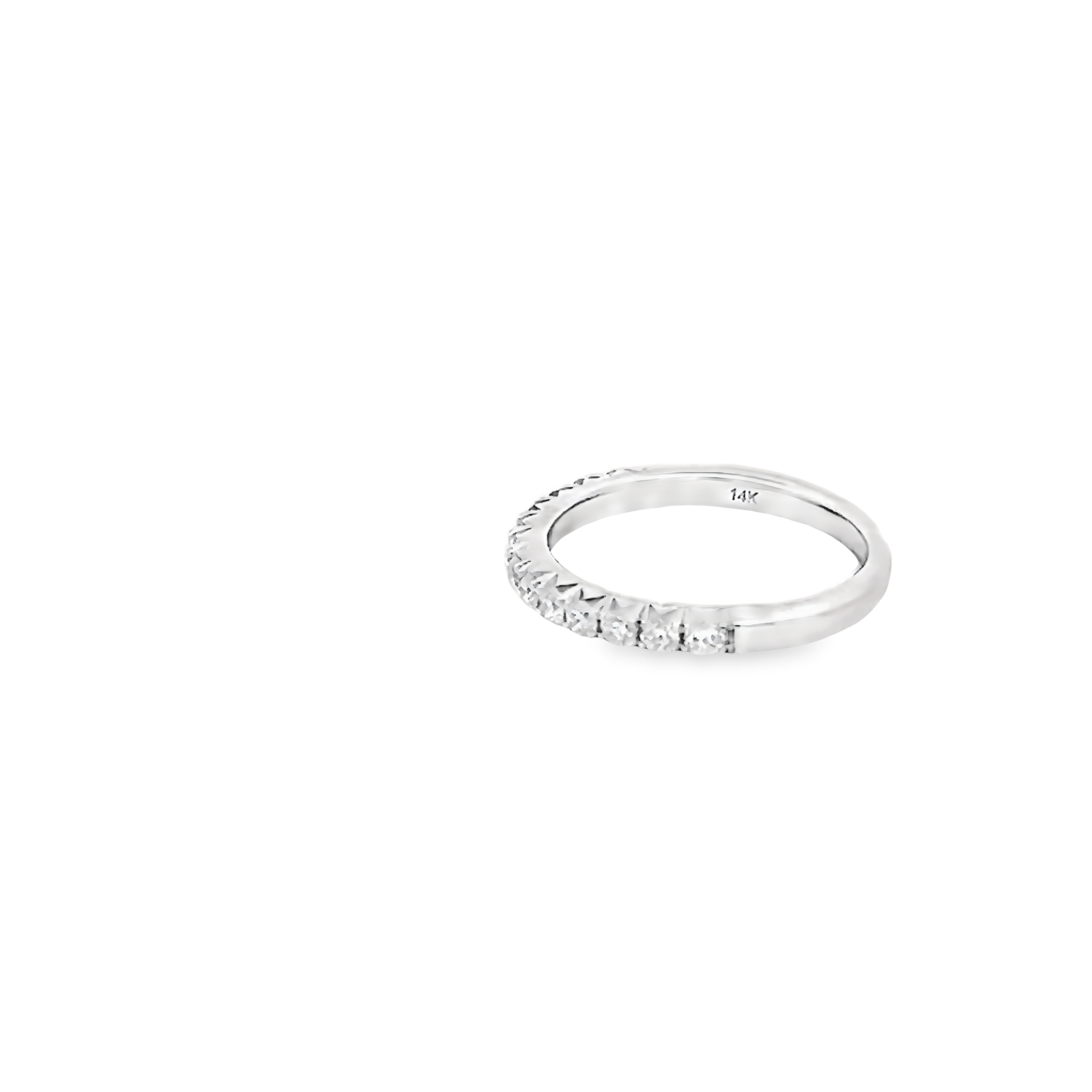 14k White Gold .50tw Diamond Wedding Band