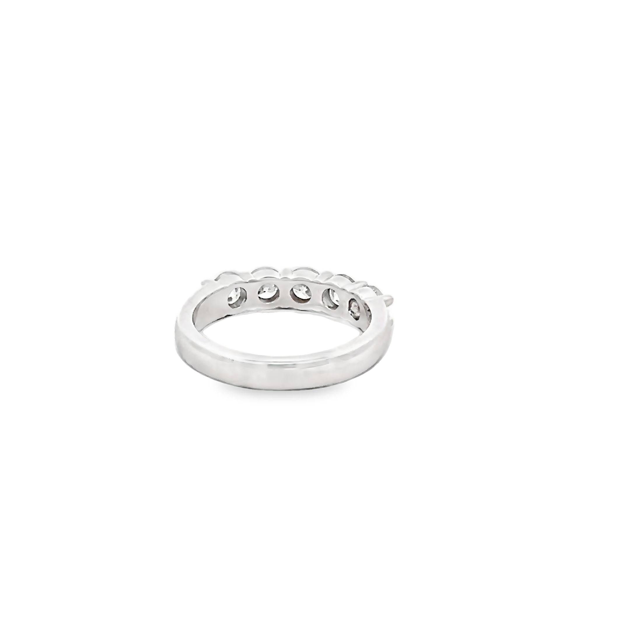 14k White Gold Five Diamond Ring