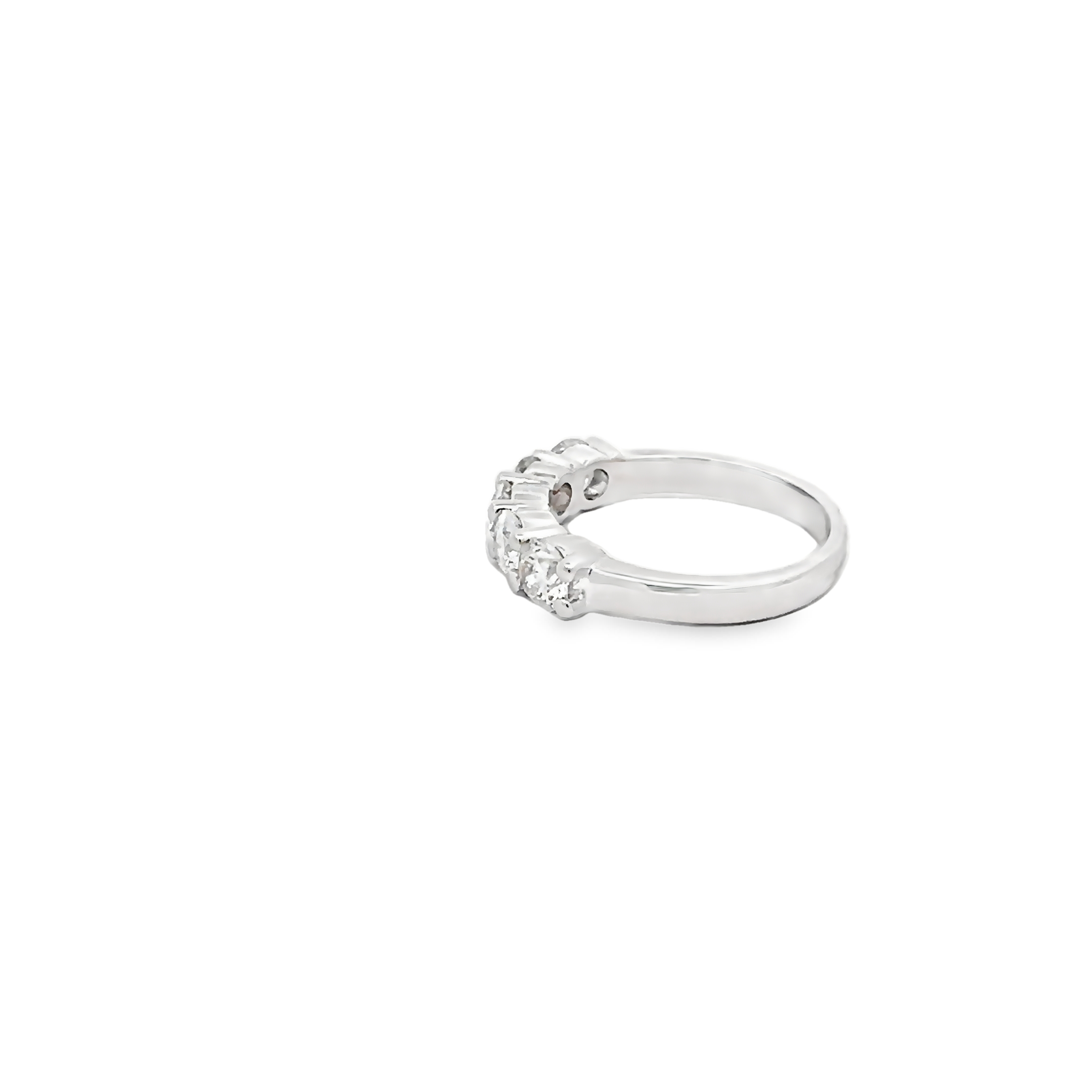 14k White Gold Five Diamond Band