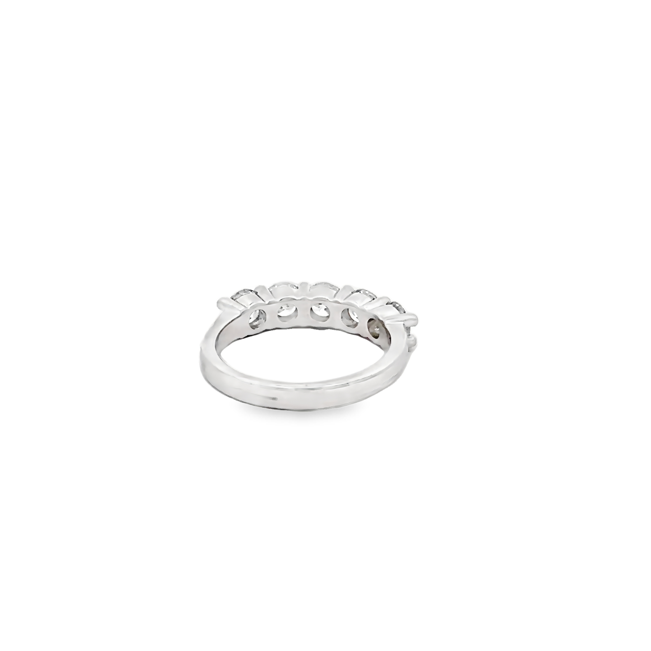 14k White Gold Five Diamond Band