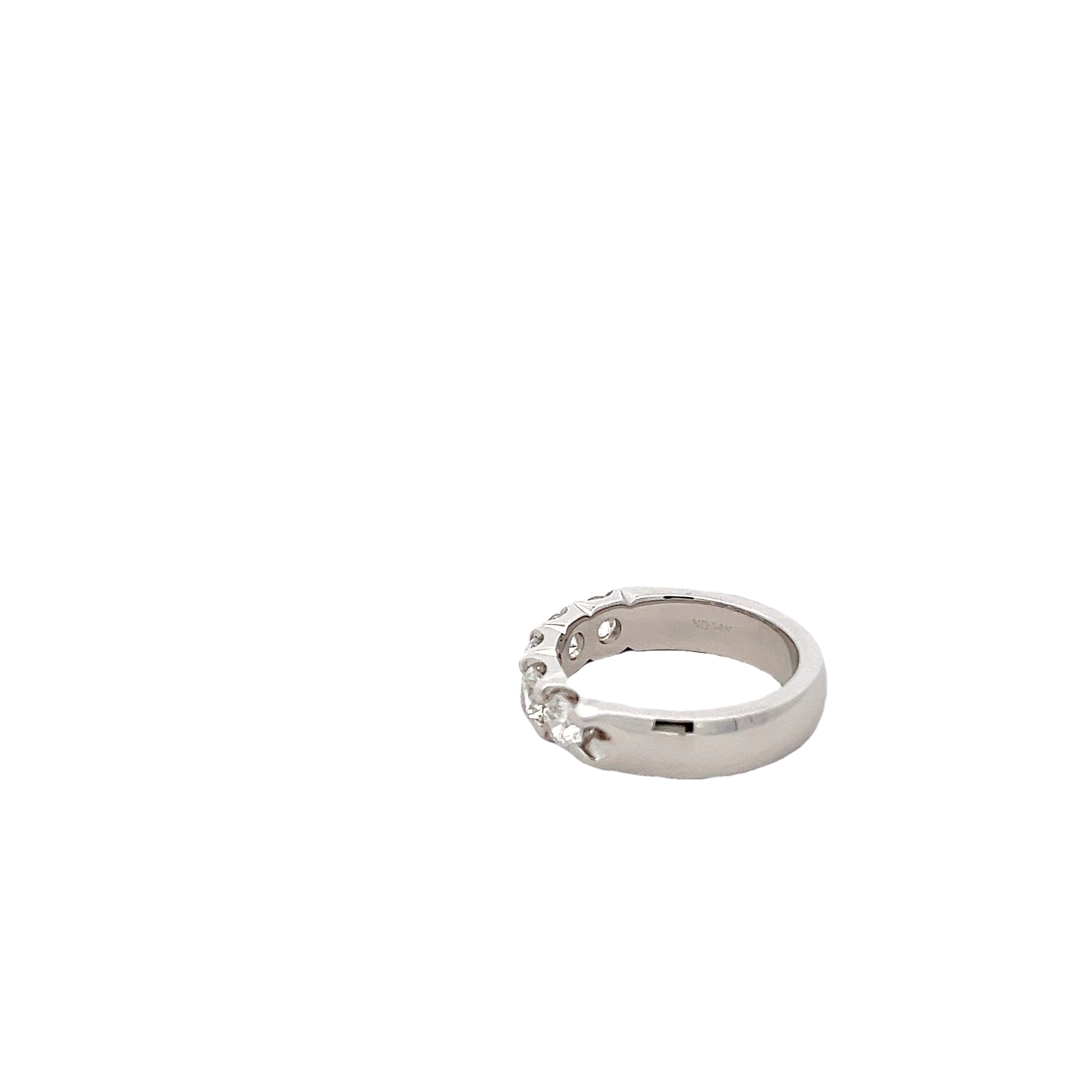 14k White Gold 5 Stone Diamond Band