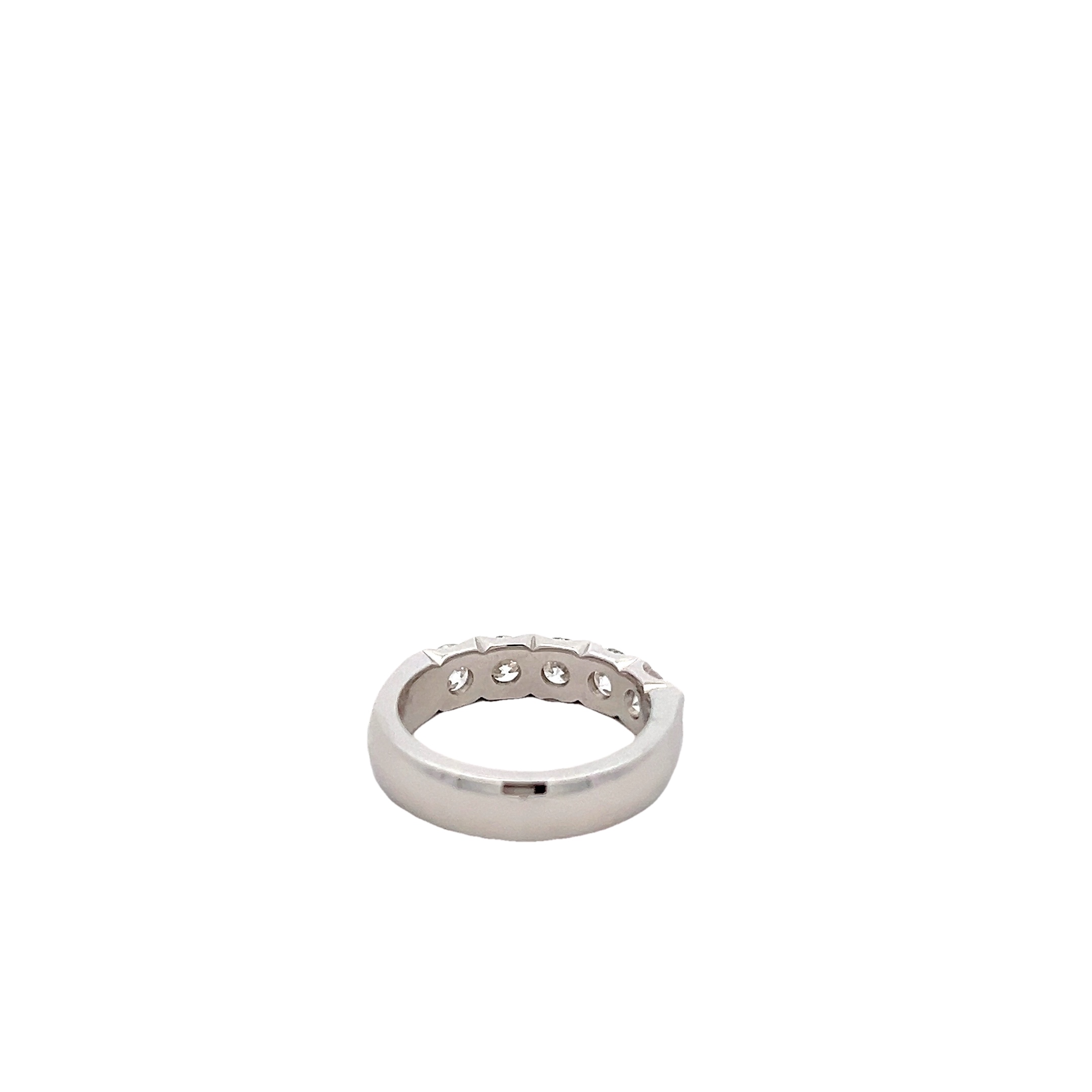 14k White Gold 5 Stone Diamond Band