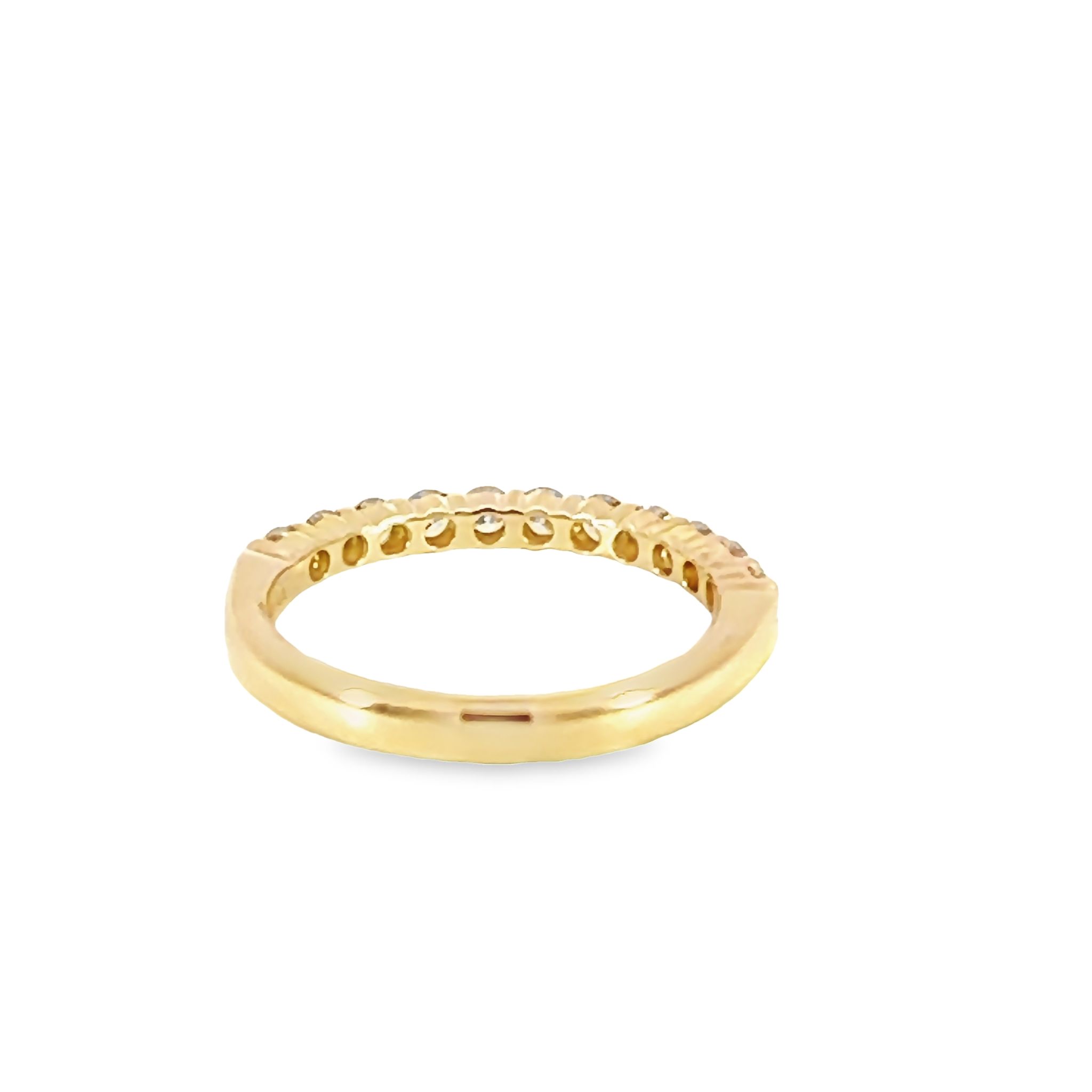 14k Yellow Gold Shared Prong Diamond Wedding Band