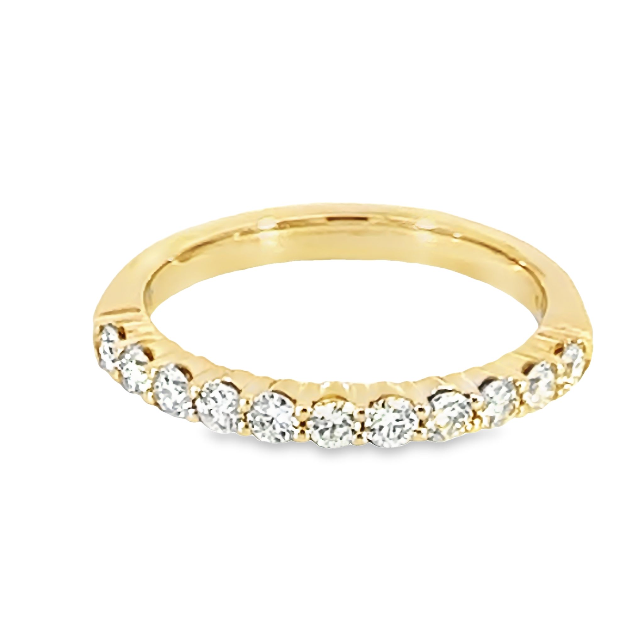 14k Yellow Gold Shared Prong Diamond Wedding Band