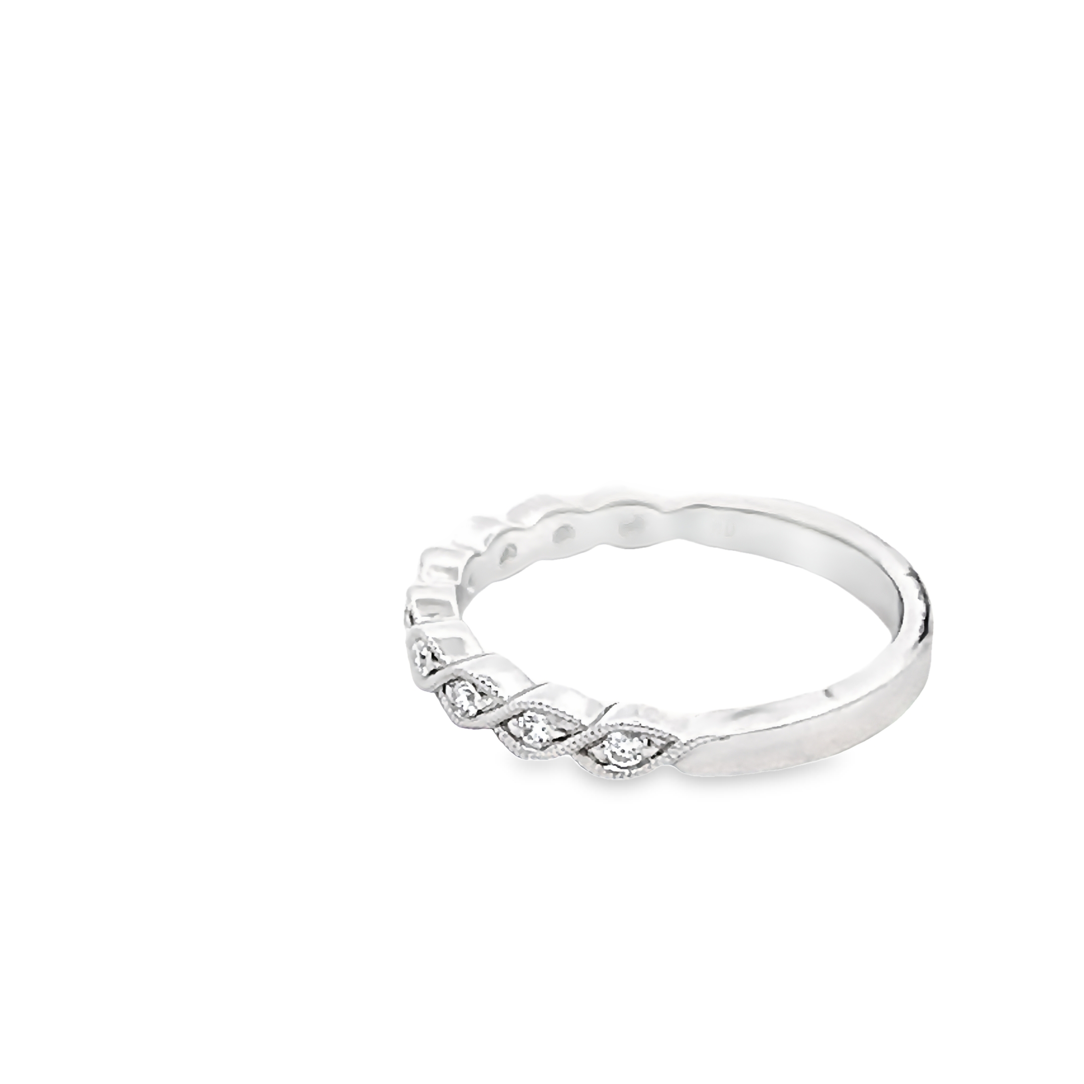 14k White Gold Diamond Wedding Band