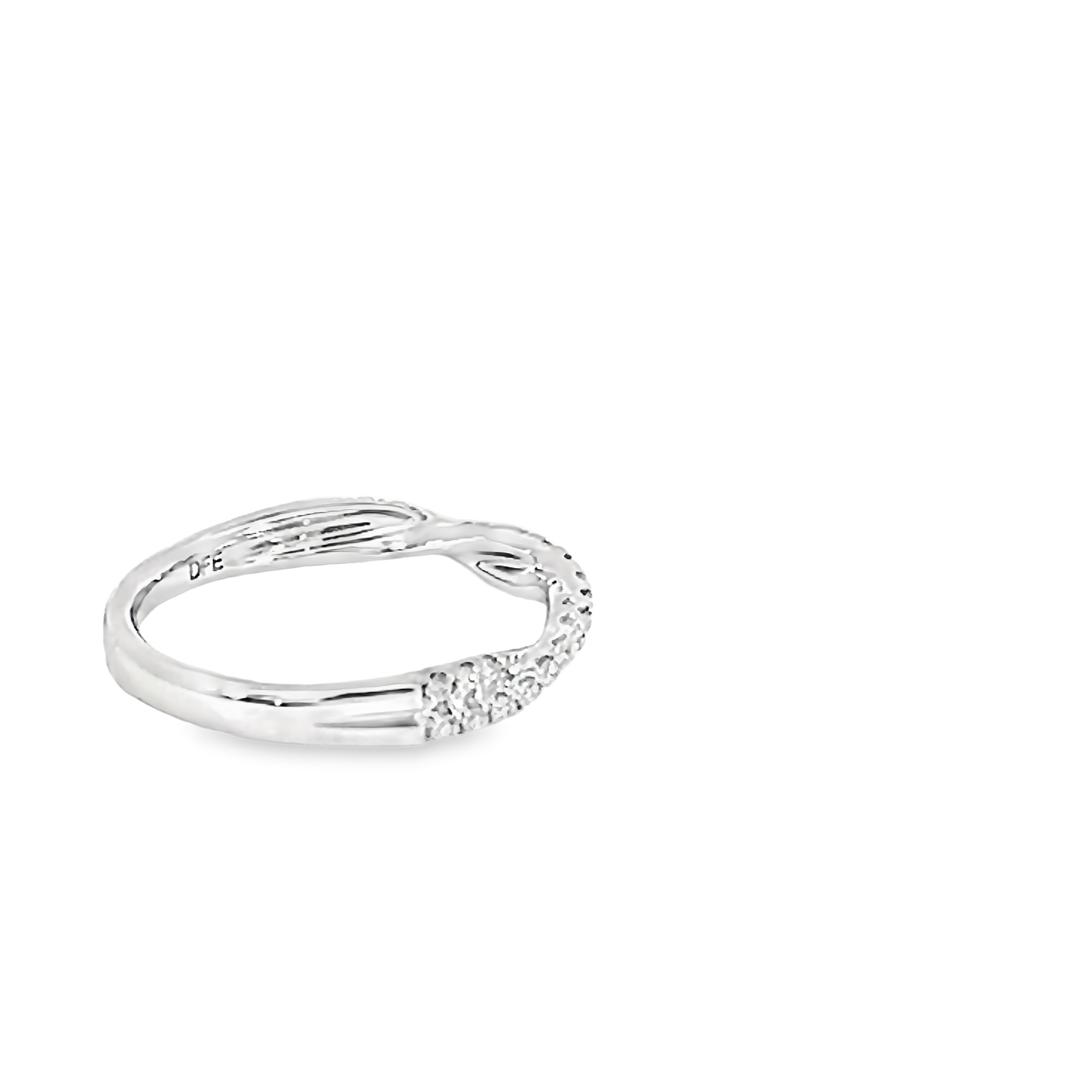 14k White Gold Twist Diamond Wedding Band