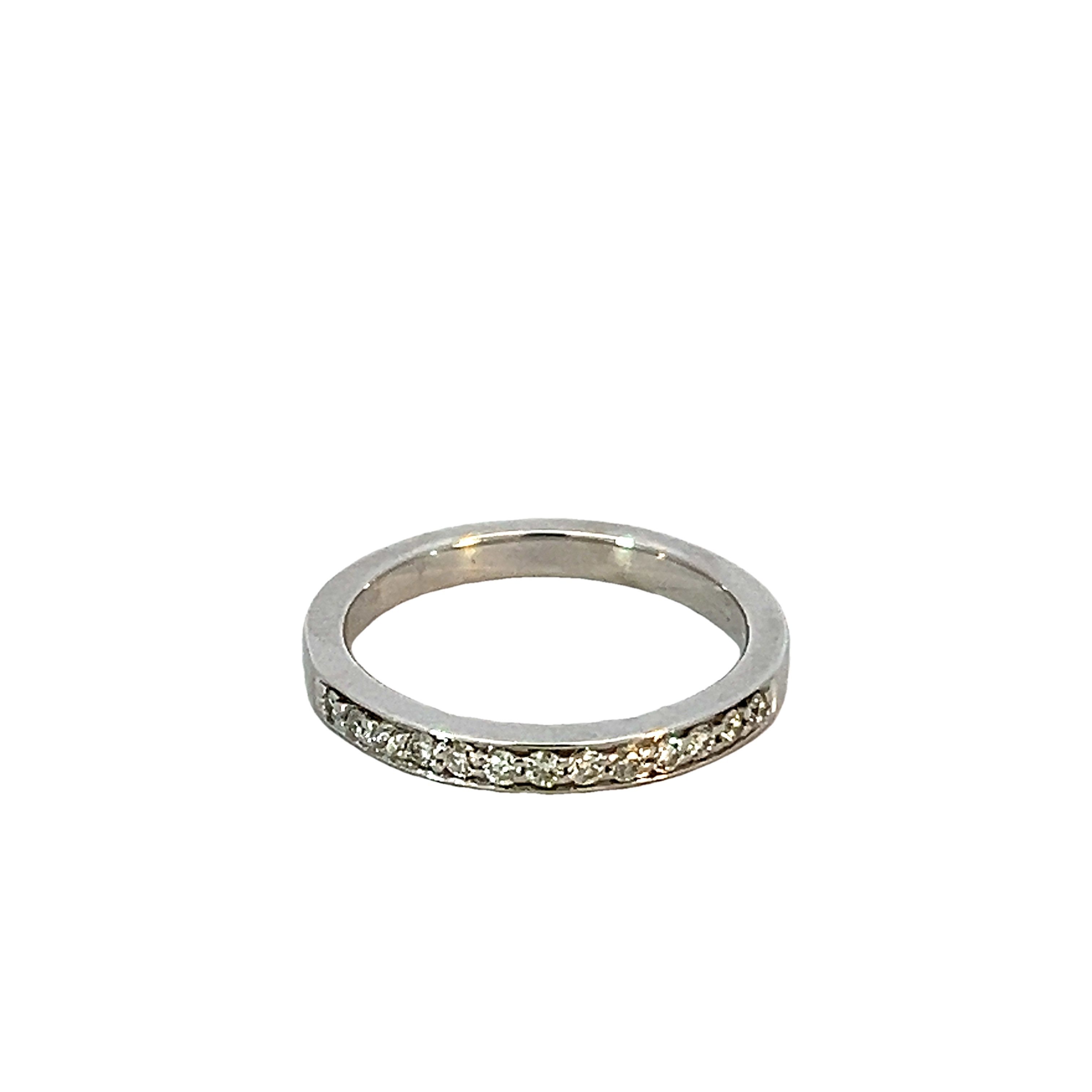 14k White Gold Diamond Wedding Band