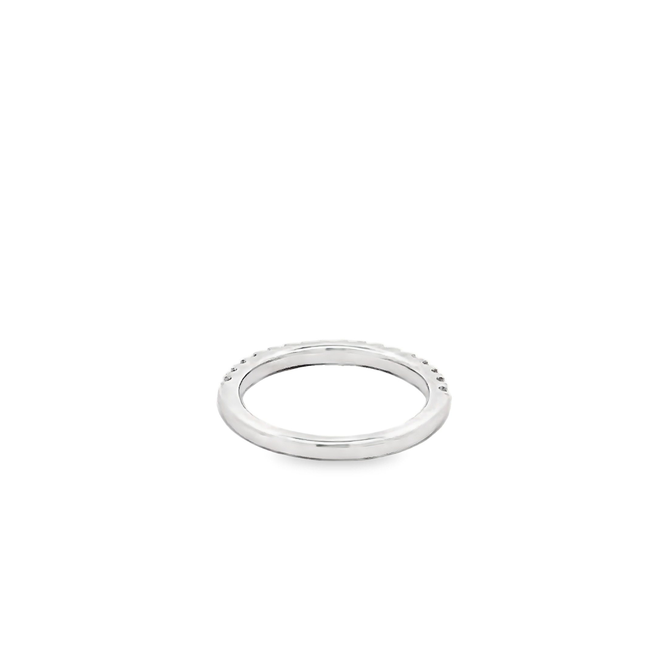 14k White Gold Individual Prong Diamond Wedding Band