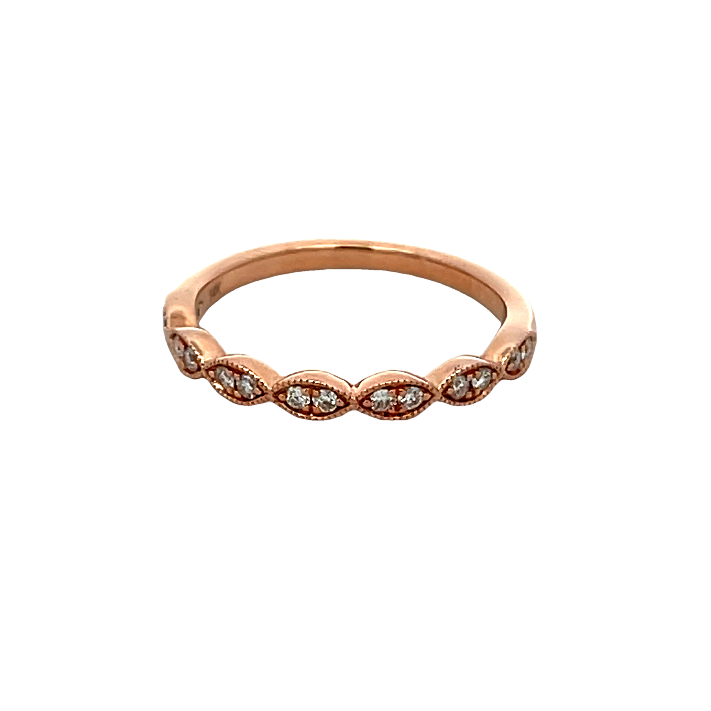 14k Rose Gold Diamond Wedding Band