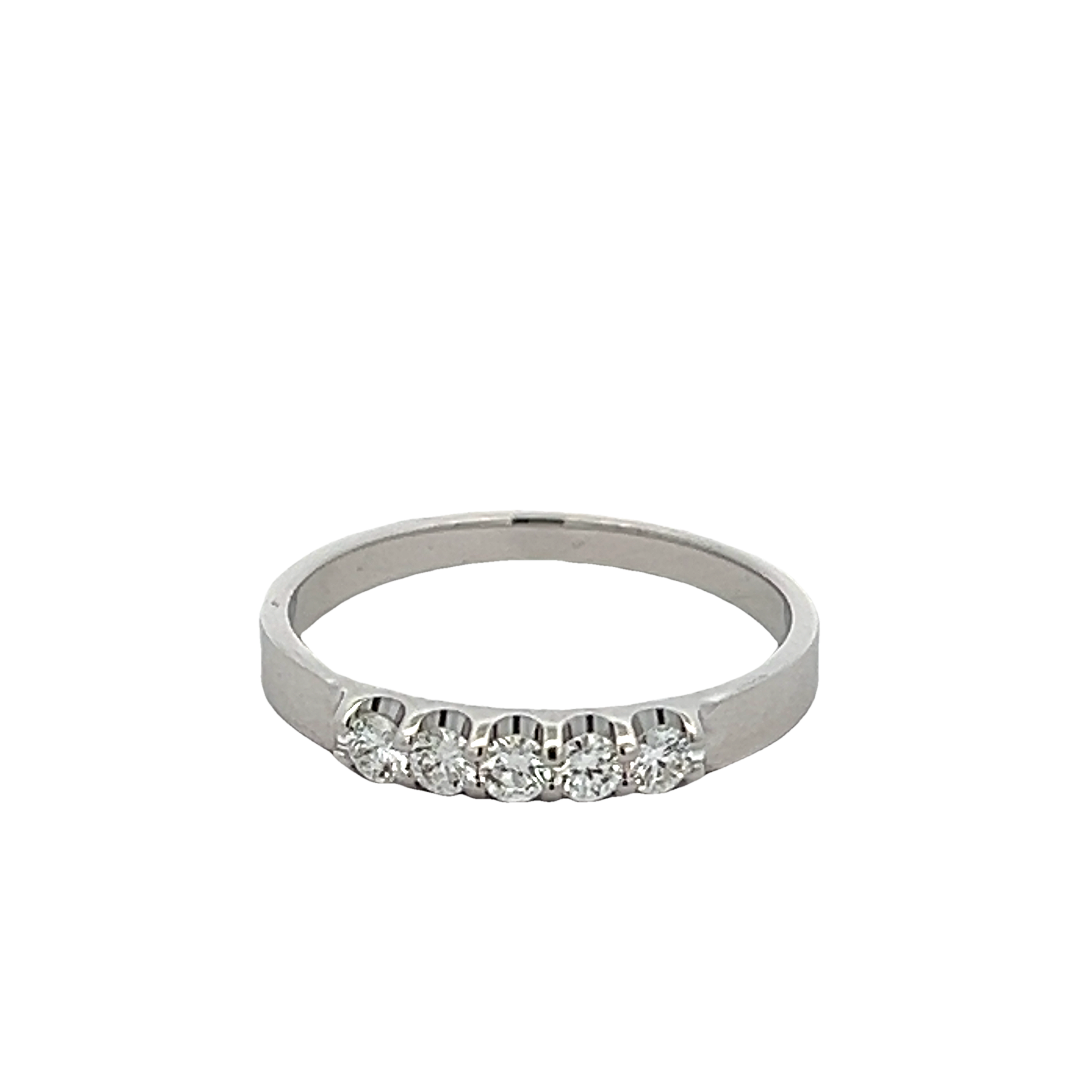 14k White Gold Diamond Wedding Band